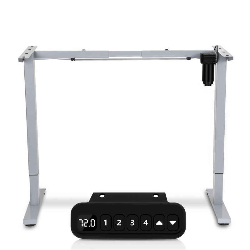 Randaco Schreibtisch Elektrisch höhenverstellbare Tischgestell Grau für Büro, Stahl