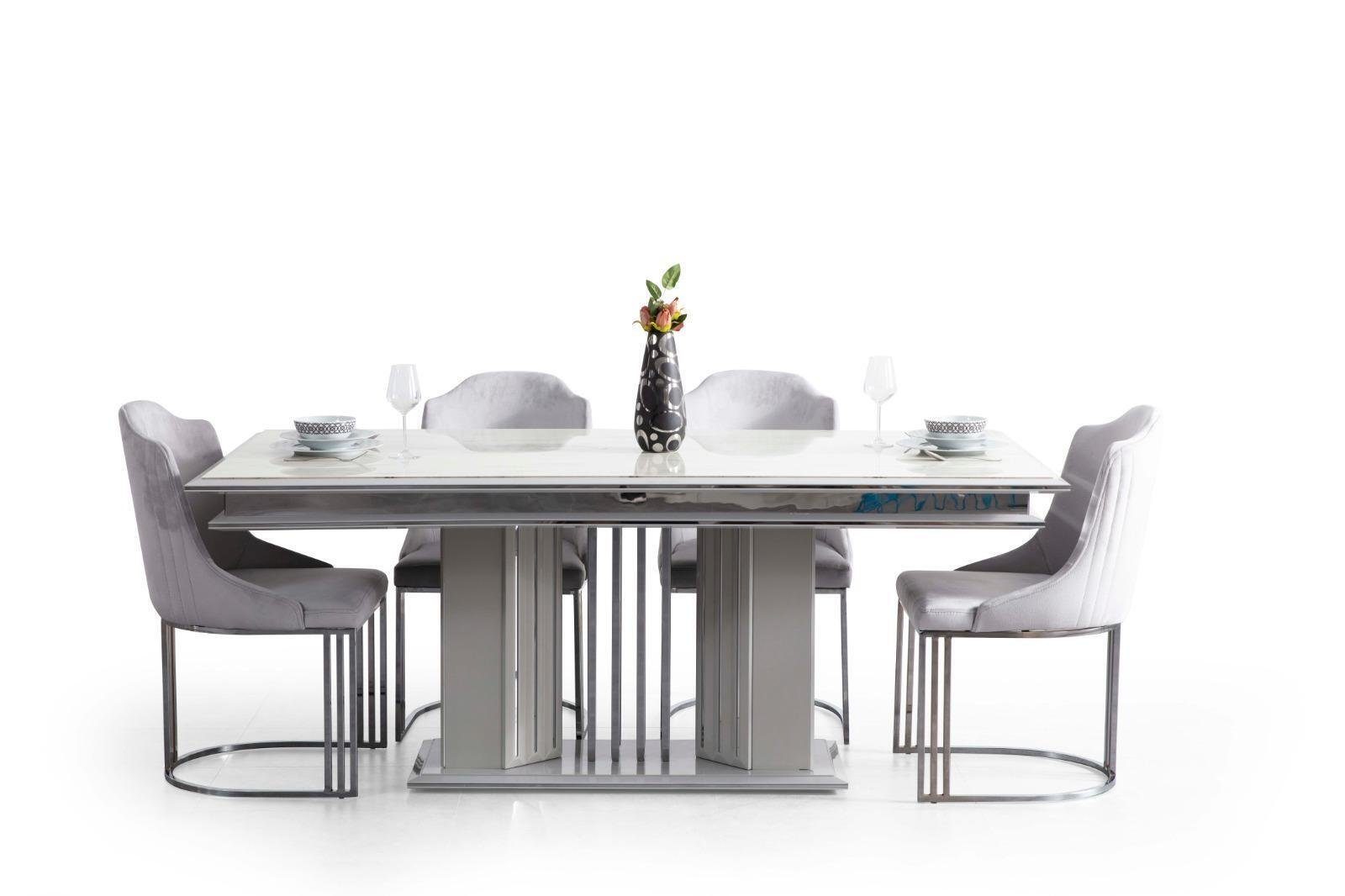 Esszimmer Farbe Stuhl Modern grau für Wohnzimmer Stuhl JVmoebel Material für