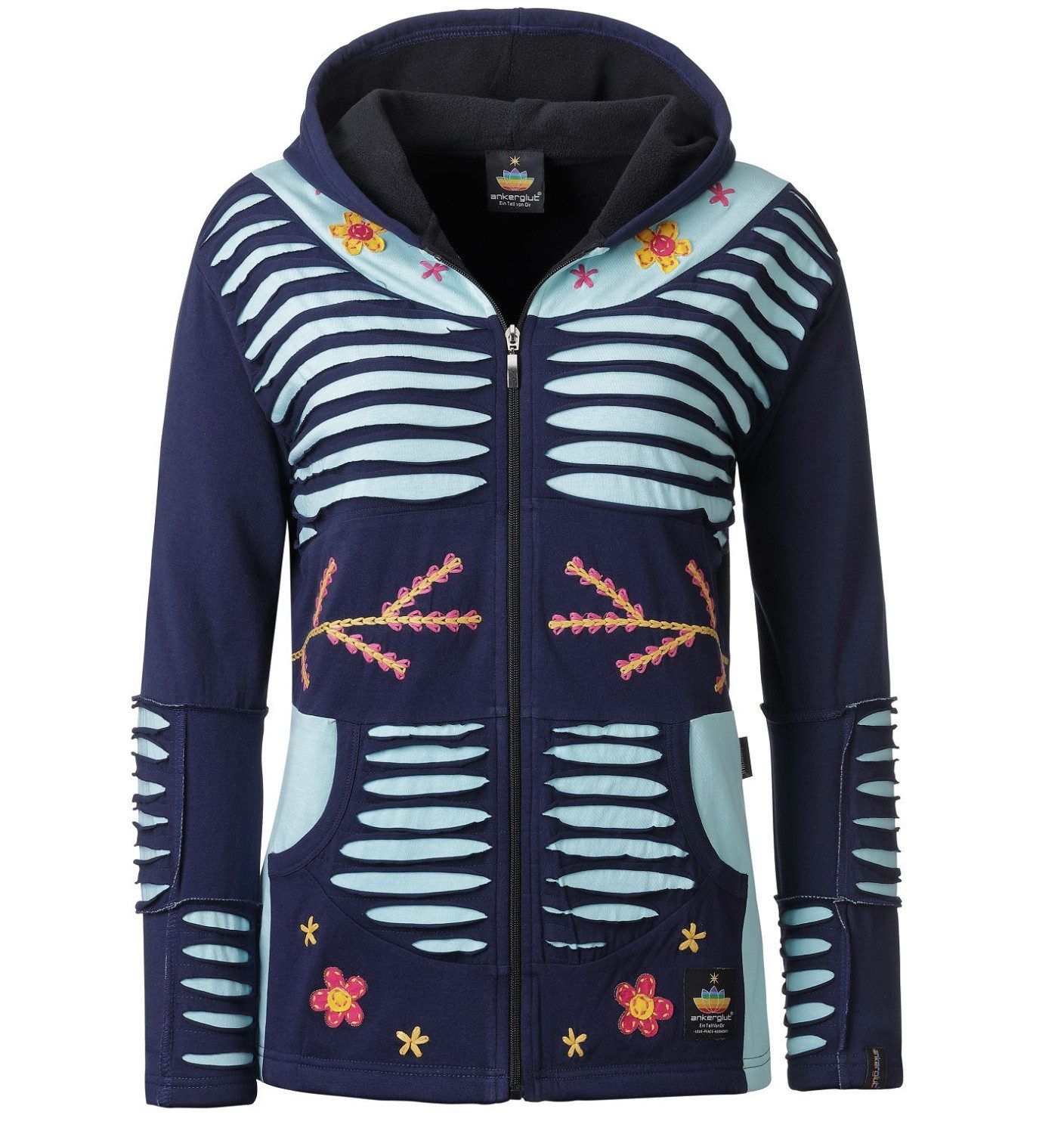 ankerglut Fleecejacke Ankerglut Sonne Damen Patchwork günstig online kaufen