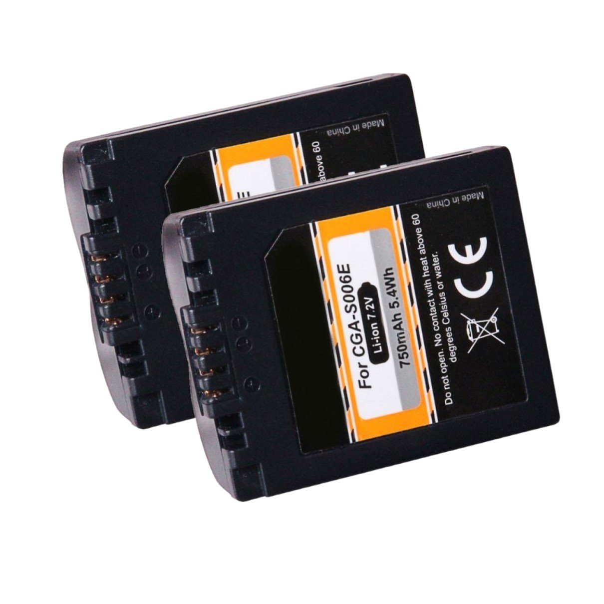 GOLDBATT 2x Akku für Panasonic Lumix DMC-FZ50 FZ7 FZ8 CGR-S006 DMC-FZ30BB DMC-FZ30-S Kamera-Akku Ersatzakku 750 mAh (7,2 V, 2 St), 100% kompatibel mit den Original Akkus durch maßgefertigte Passform inklusive Überhitzungsschutz