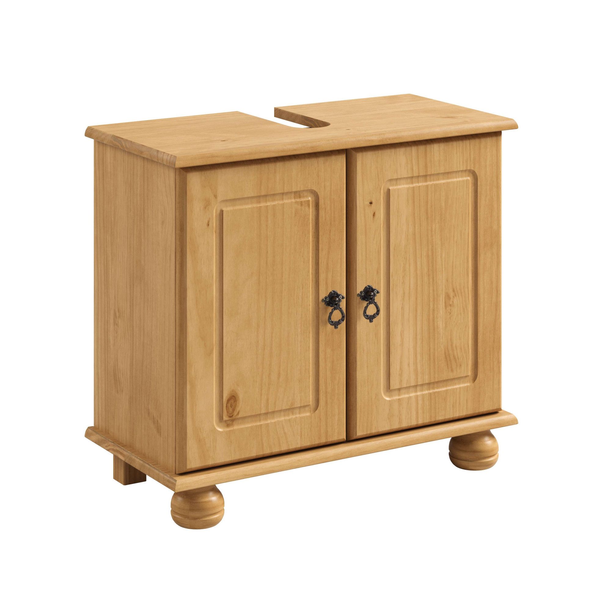 OTTO home Waschbeckenunterschrank Finca aus massivem Kiefernholz, Siphonausschnitt, Breite 62 cm, Höhe 55 cm