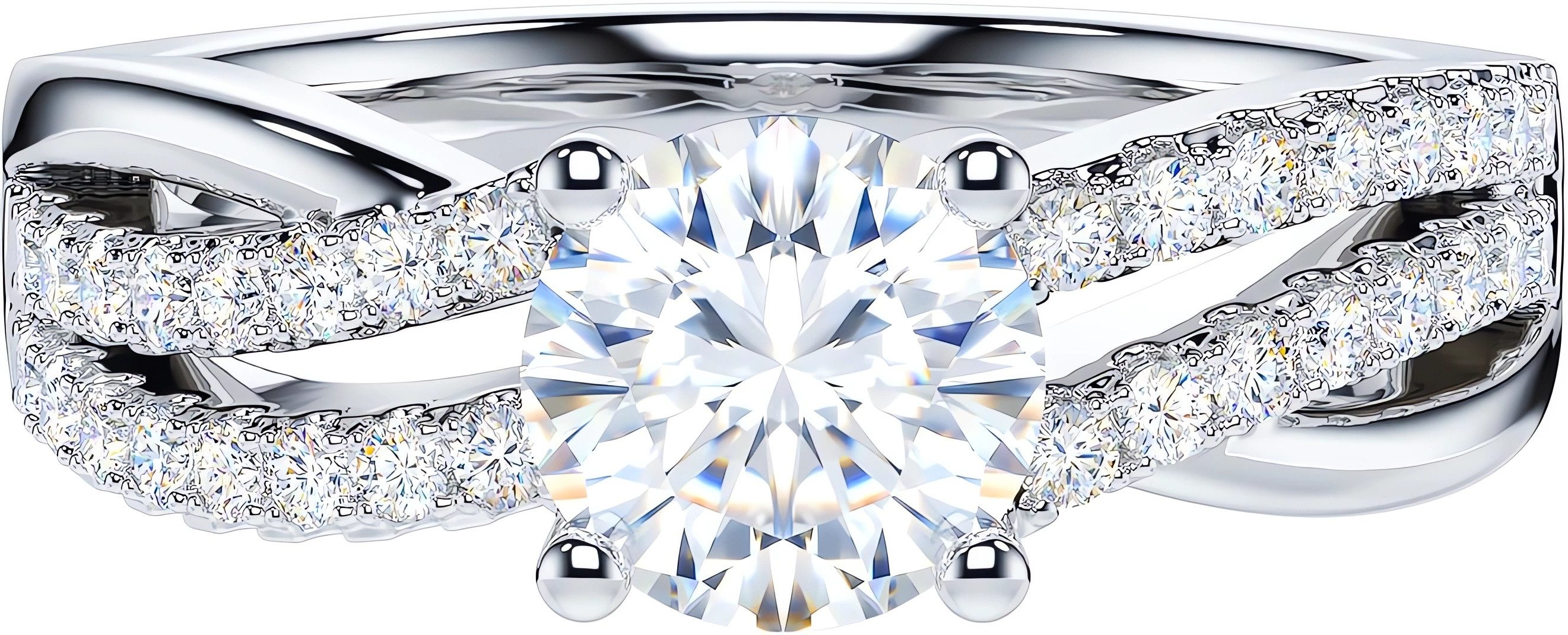 Jumpeak Diamantring 1 karat E VS1 Rundschliff Verlobungsringe Frau Designer Diamantring, 3ex 14K Diamant Ring Damen Eheringe Weißgold Einzelstein Labordiamant