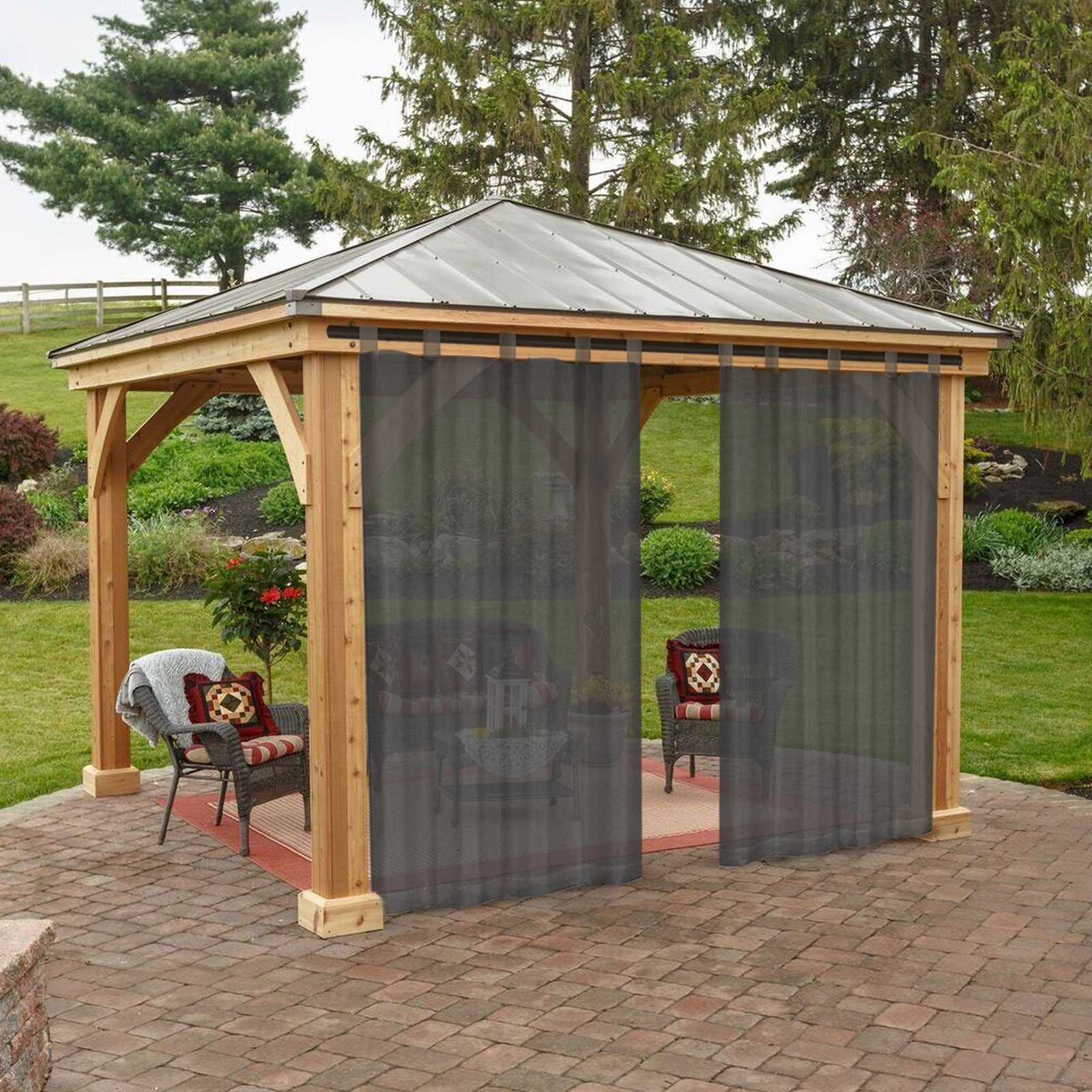 BTTO V&G Outdoorvorhang Wasserdichter Gardinen,Transparenter Balkon Vorhang mit Magic Tape (1 St), Terrassenvorhang