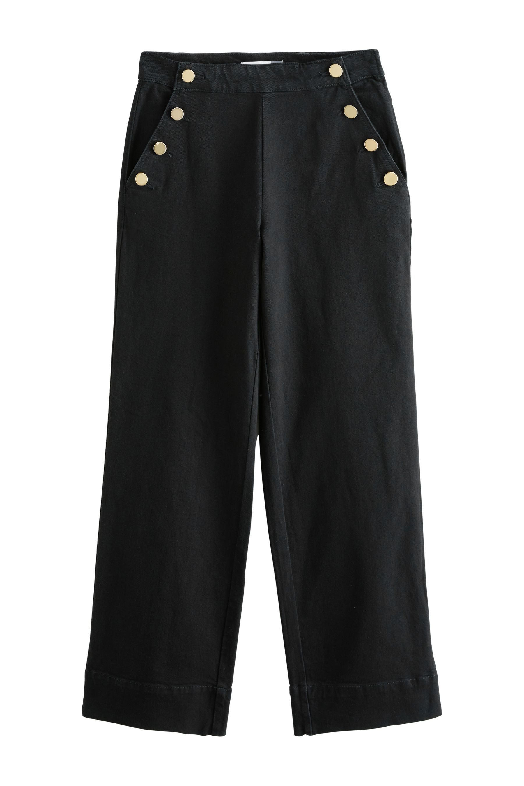 Weite Jeans Jeans mit weitem Bein und Goldknopf vorne