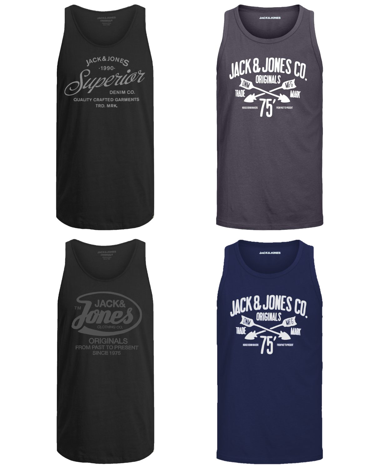 Jack & Jones Tanktop (Spar-Set, 4er-Pack) in unifarbe