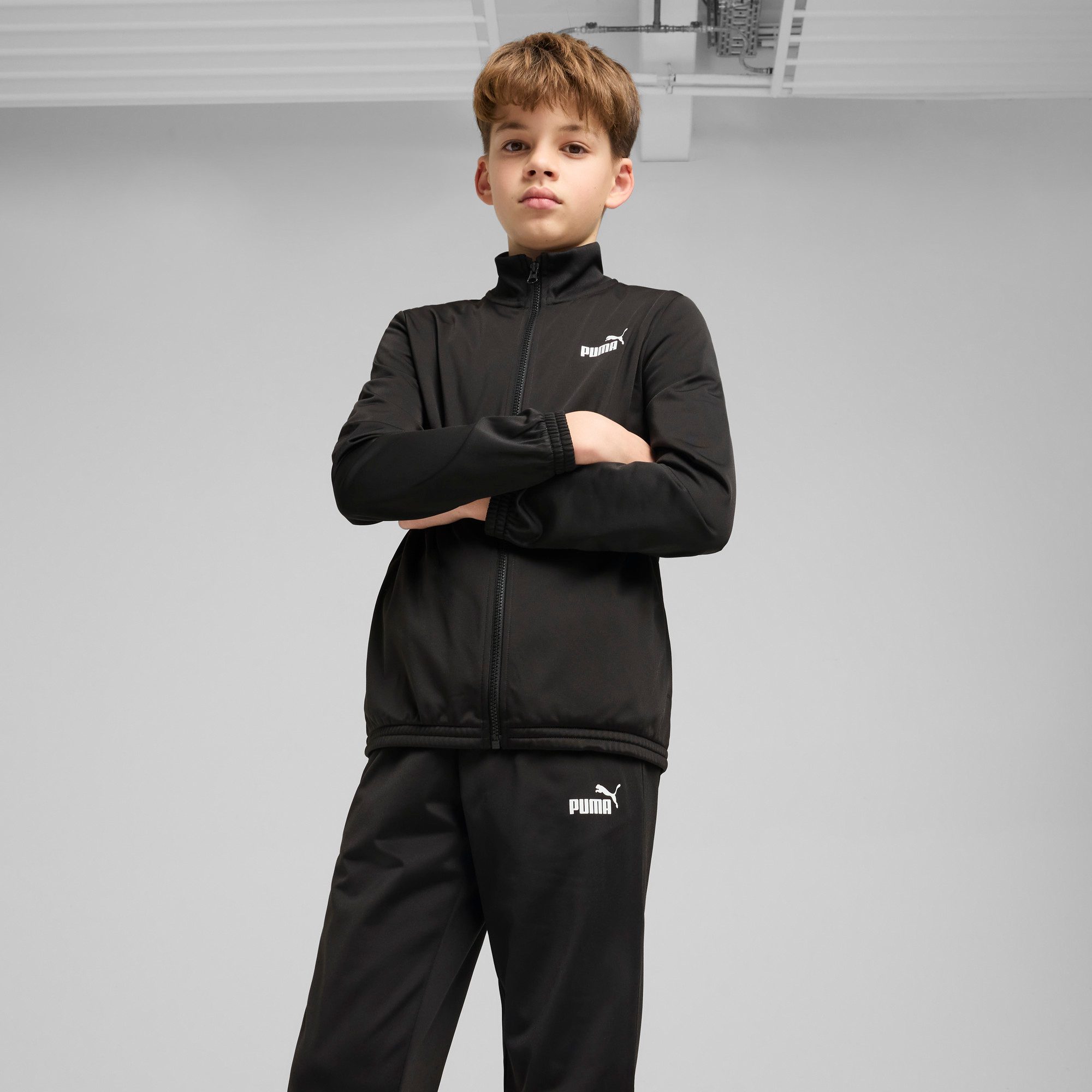 PUMA Trainingsanzug POLY SUIT B (2-tlg), zweiteiliges Set mit Jacke und Hose, für Jugendliche, Regular Fit