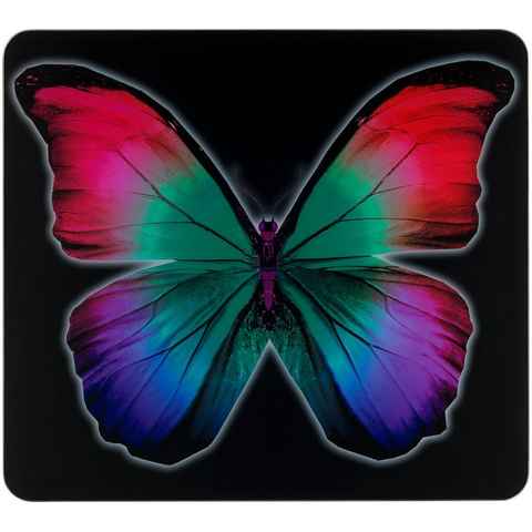 WENKO Herd-Abdeckplatte Butterfly by Night, Glas, Silikon