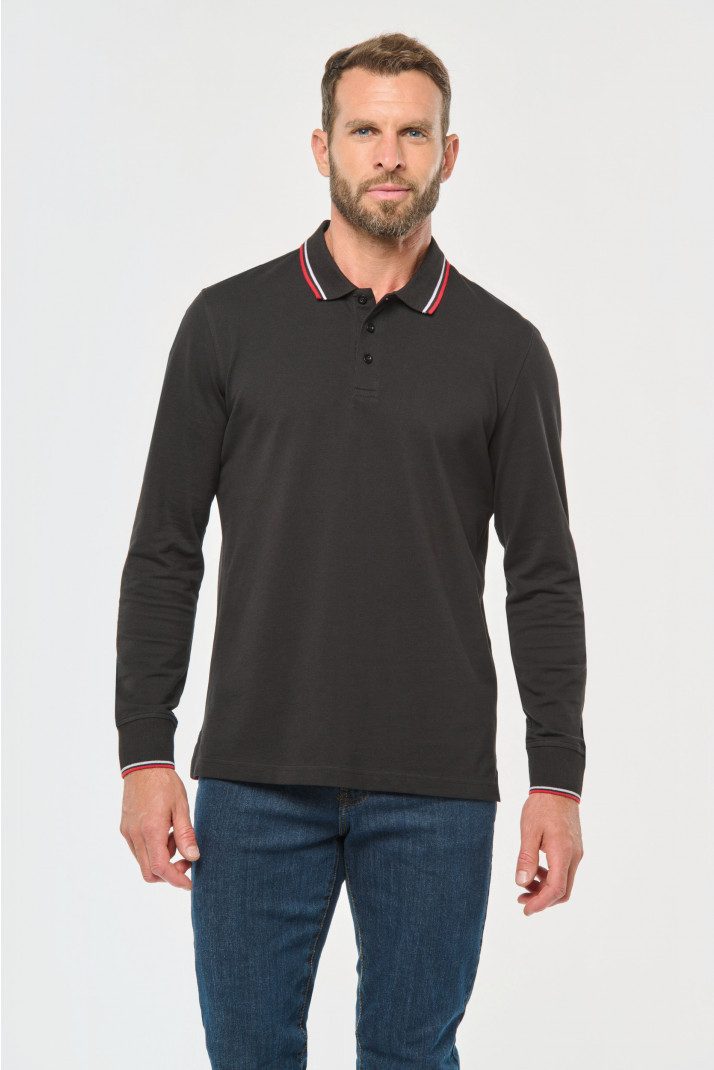 T-Shirt & Langarmshirt Langarm-Polohemd aus Piqué für Herren