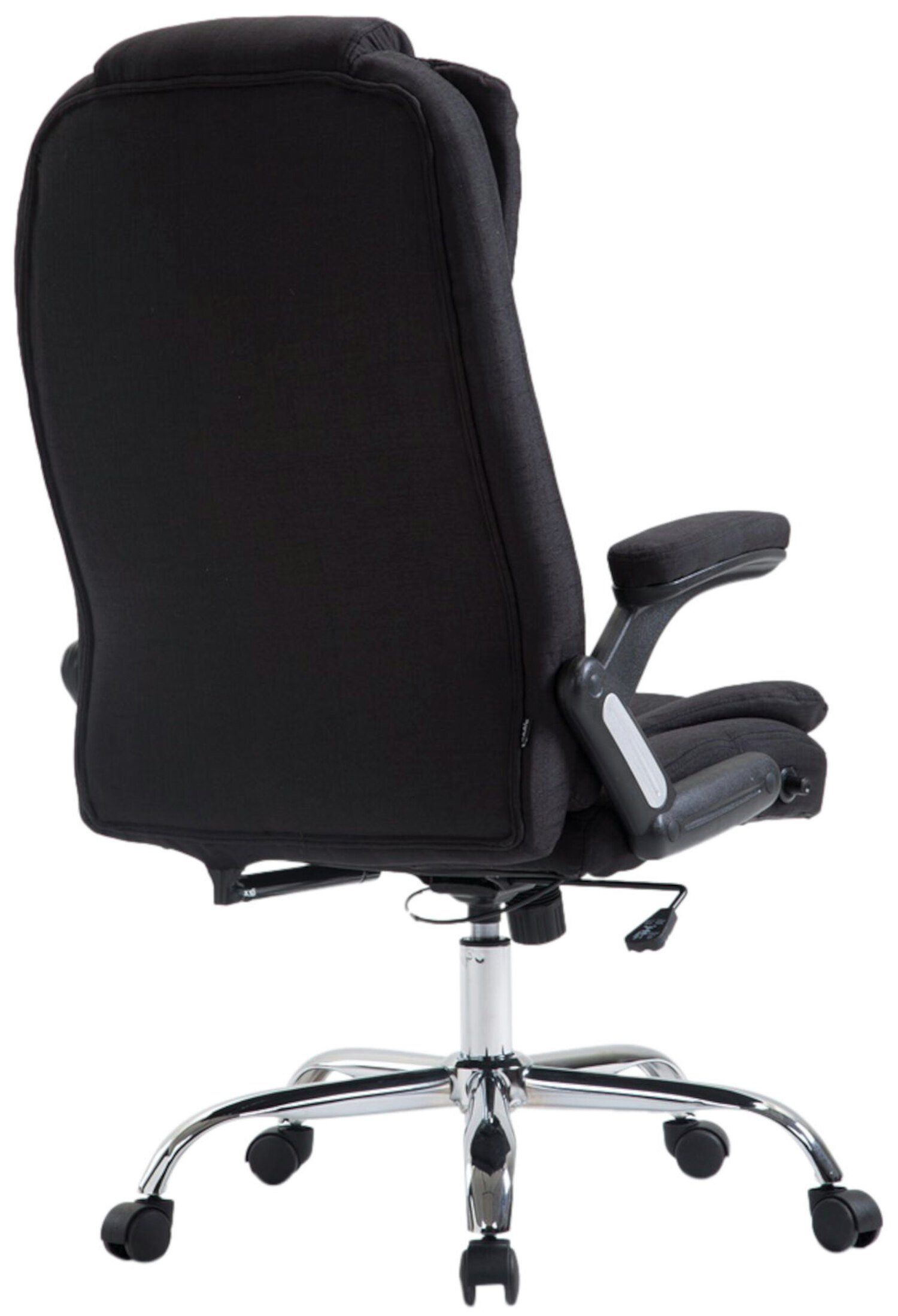360° XXL), Metall mit (Schreibtischstuhl, höhenverstellbar schwarz Bürostuhl Rückenlehne Drehstuhl, Sitzfläche: Toronto - drehbar Gestell: chrom - und bequemer TPFLiving Chefsessel, Bürostuhl Stoff
