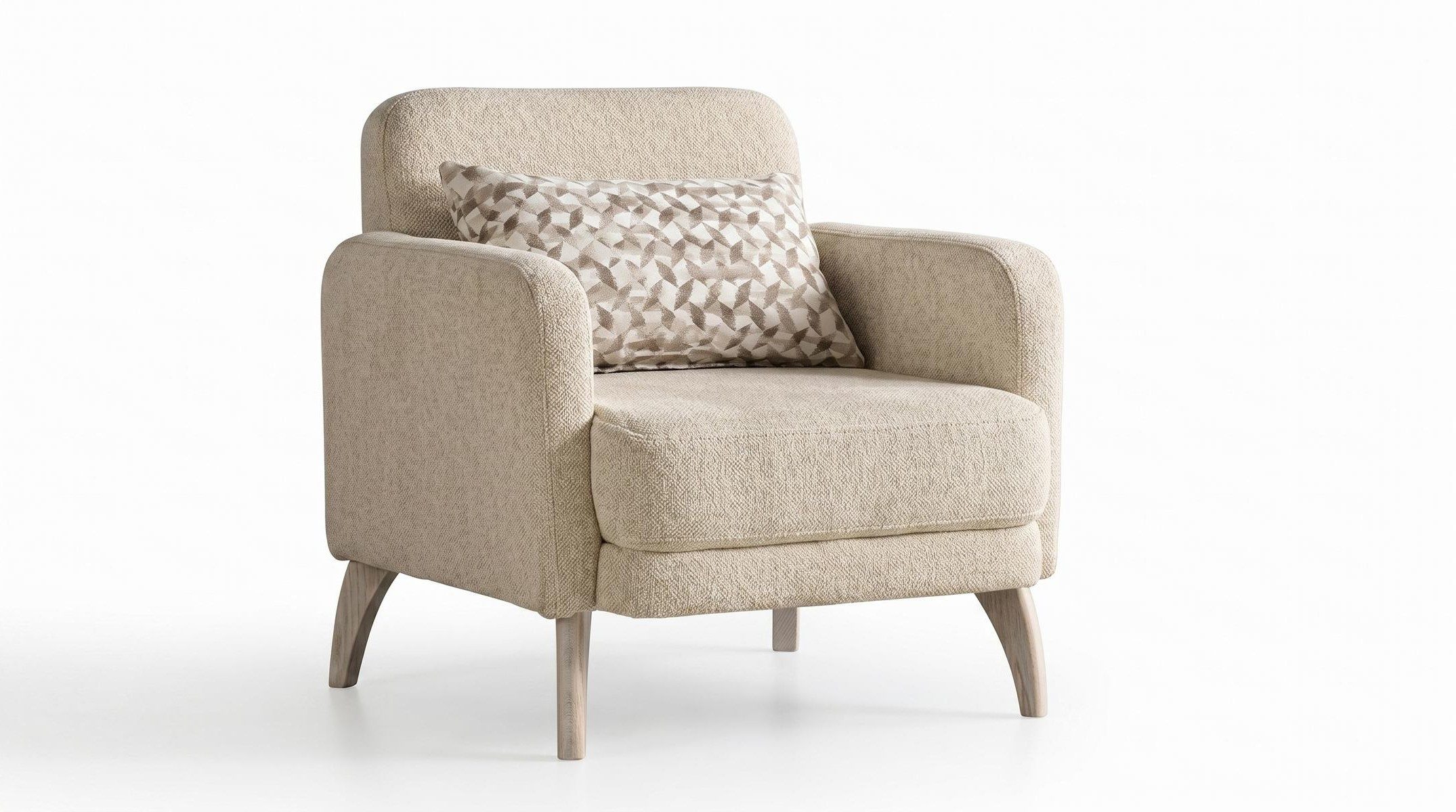 Xlmoebel Relaxsessel Sessel Moderner Designermodell Beige Farbe Elegante Wohnzimmer (1-St., 1-tlg), Abnehmbares Sitzkissen, Mit Kissen