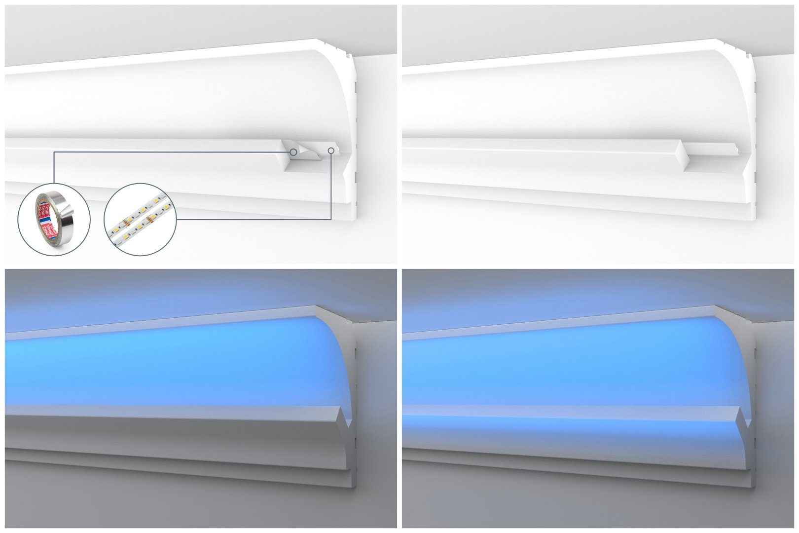 HEXIMO Eckprofil HLED 11 (LED-Schattenfugenprofil Stuckleisten, günstig online kaufen