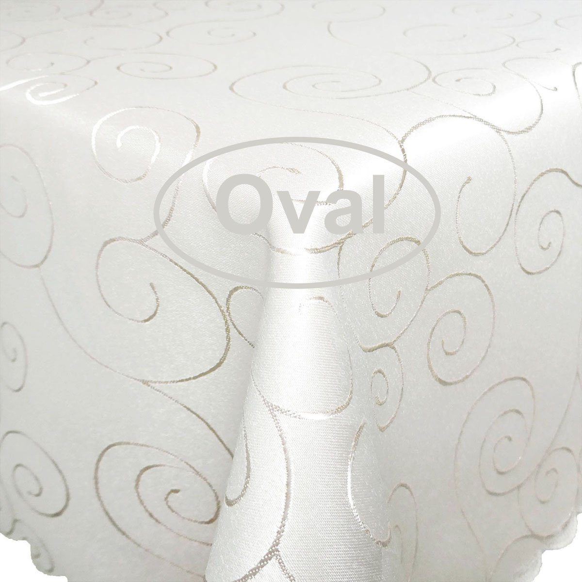 Tischdecke Ornamente OVAL Tischdecke Seidenglanz Damast Circle, strapazierf günstig online kaufen