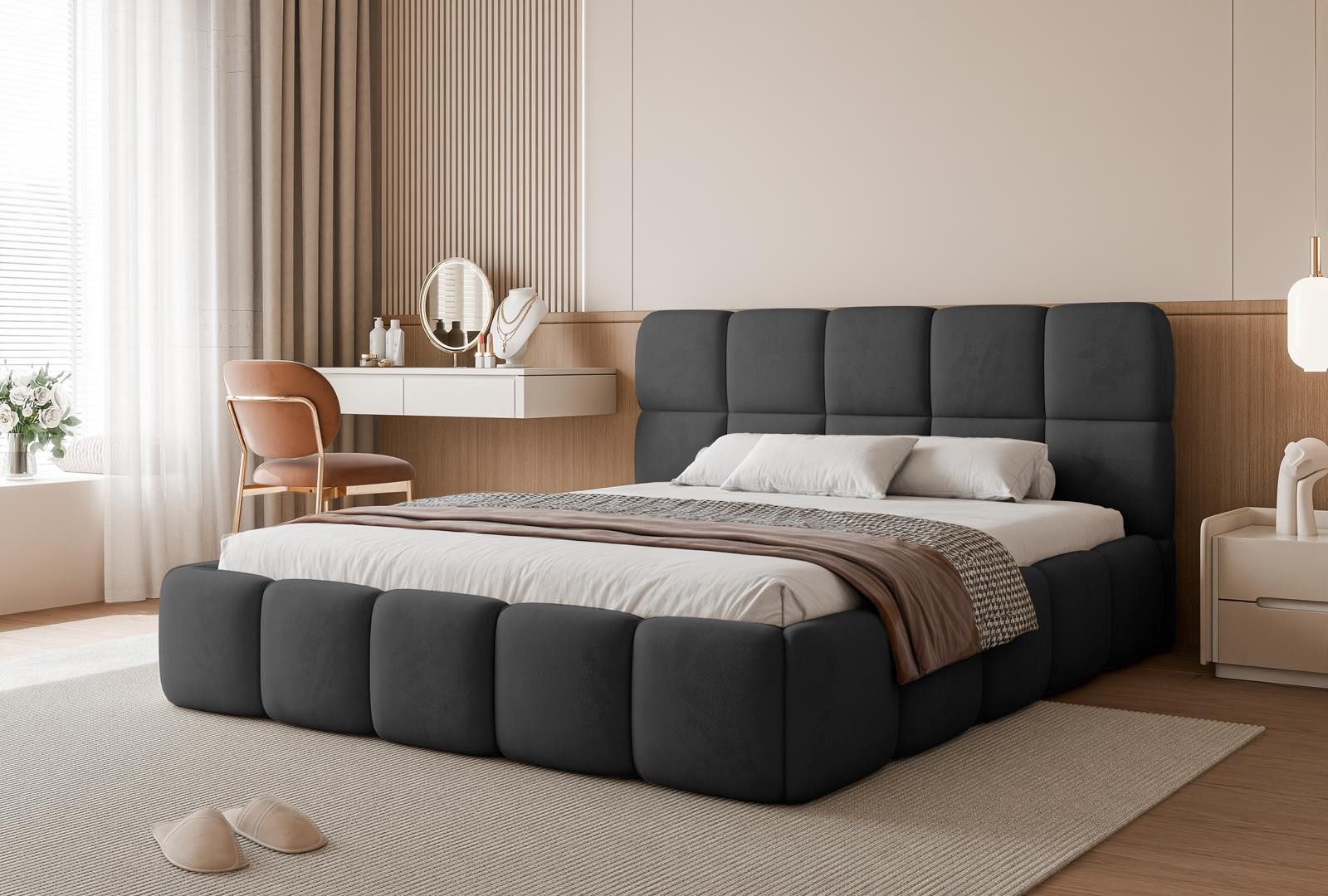 Compleo Polsterbett Stauraumbett modern CLOUDY, Komfortbett, günstig online kaufen