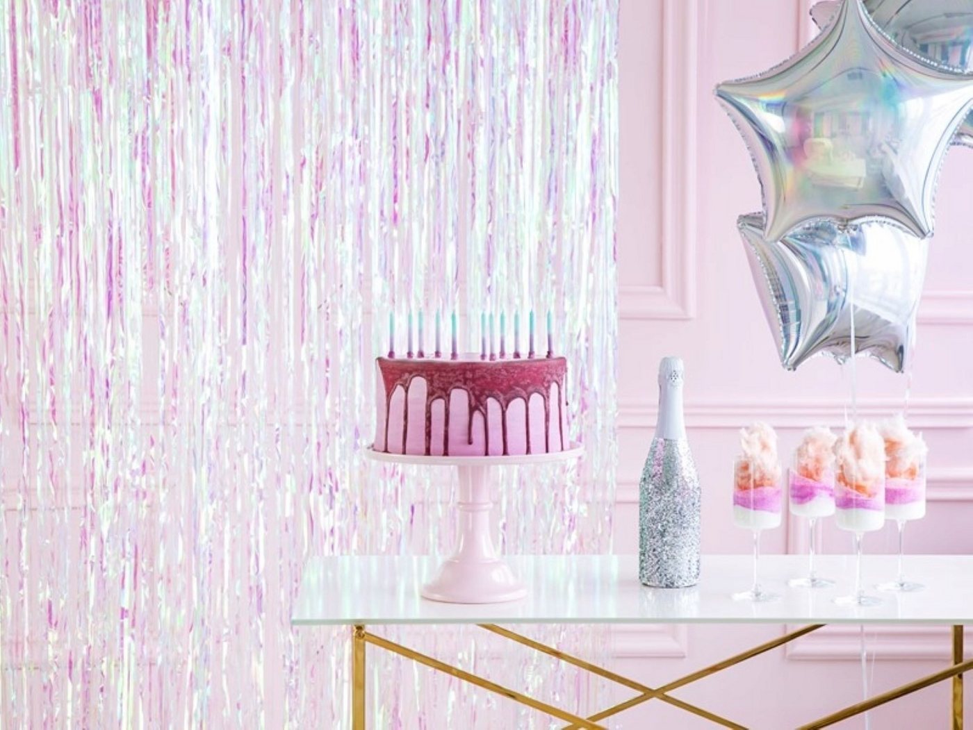 Thumbnail - partydeco Dekorationsfolie Partyvorhang, 90x250 cm, perfekt für Feiern und Dekorationen