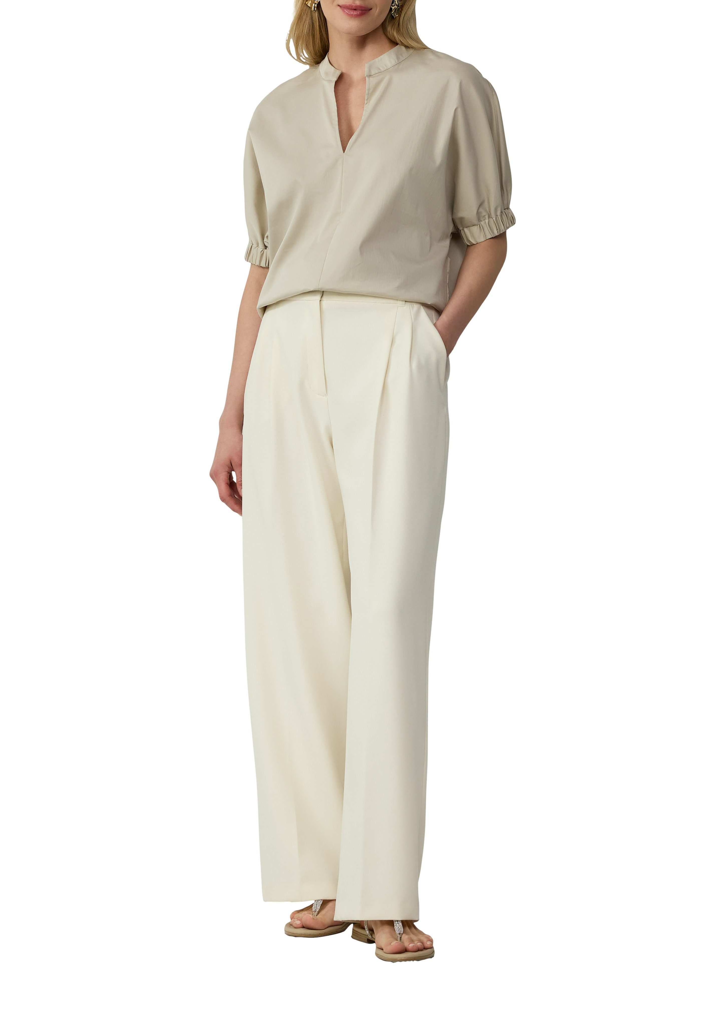 s.Oliver BLACK LABEL Kurzarmbluse mit Tunika-Ausschnitt günstig online kaufen