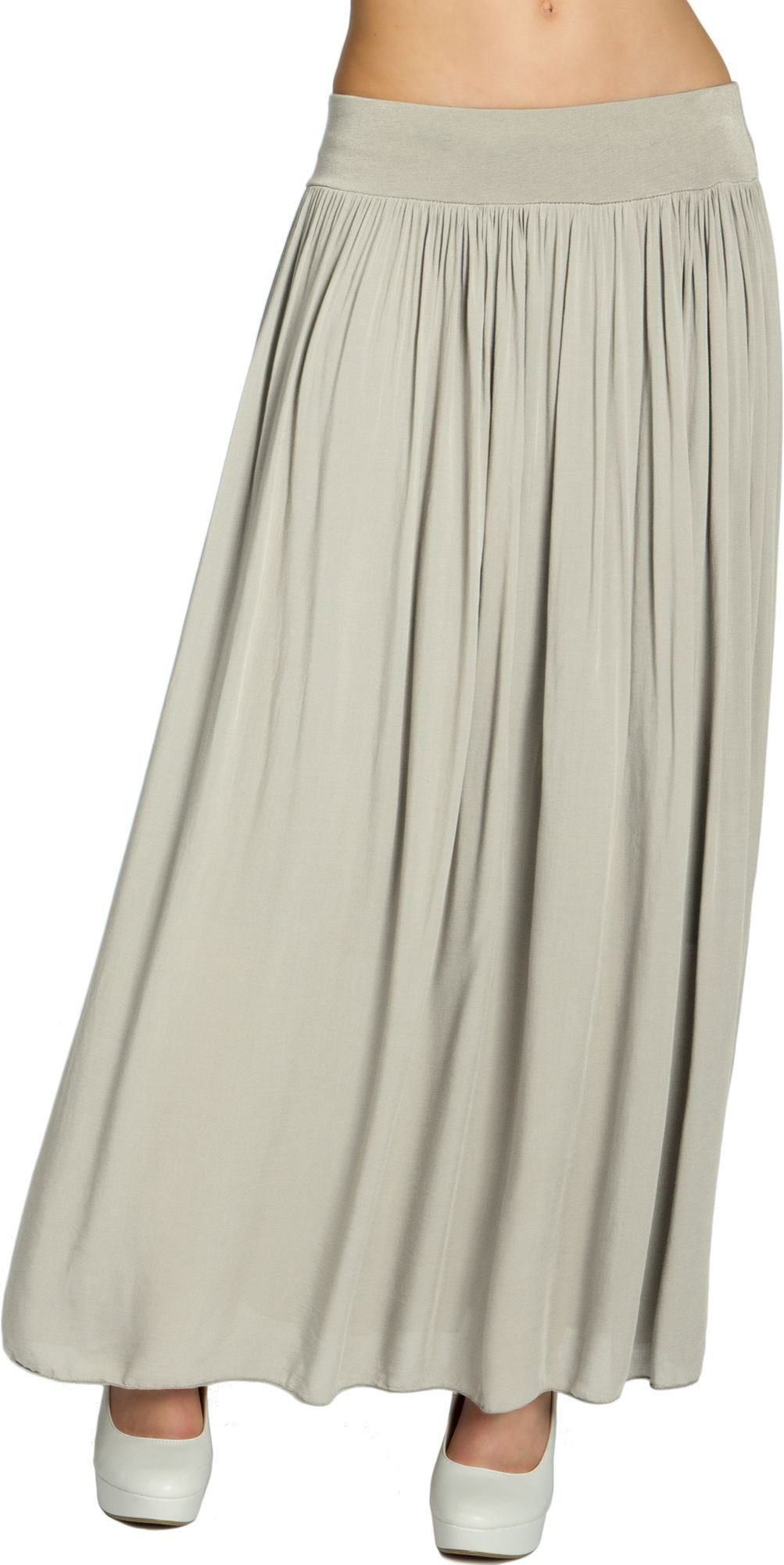 Caspar Faltenrock RO034 leichter langer eleganter Damen Sommer Rock Maxirock - bodenlang bei ca. 157 cm Körpergröße