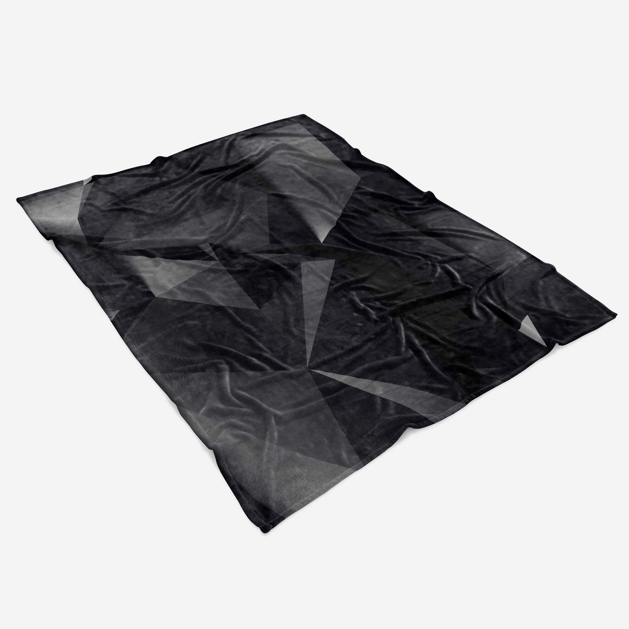 Fotomotiv (1-St), Handtücher Kuscheldecke Strandhandtuch Sinus Handtuch Baumwolle-Polyester-Mix mit Art Handtuch 3d Kunst Schwarz, Saunatuch