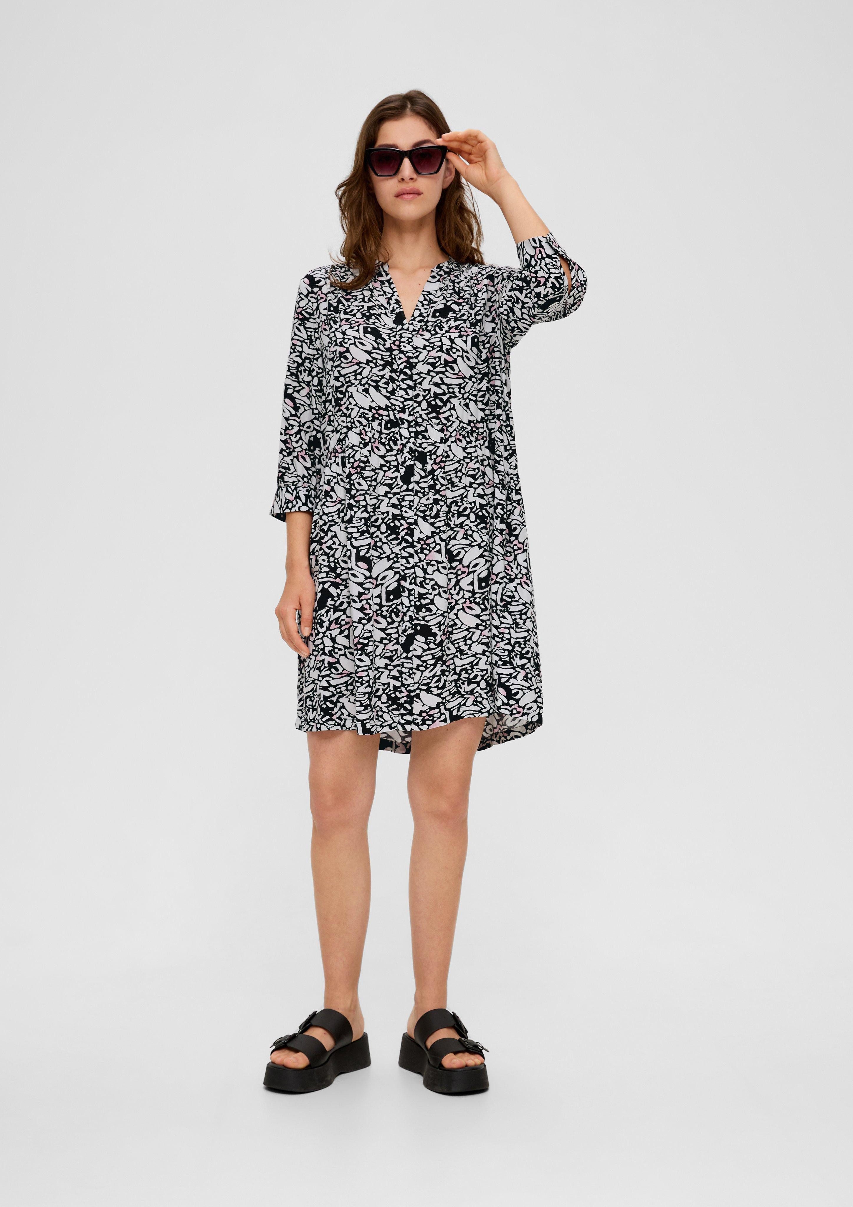 Minikleid Viskosekleid mit All-over-Print