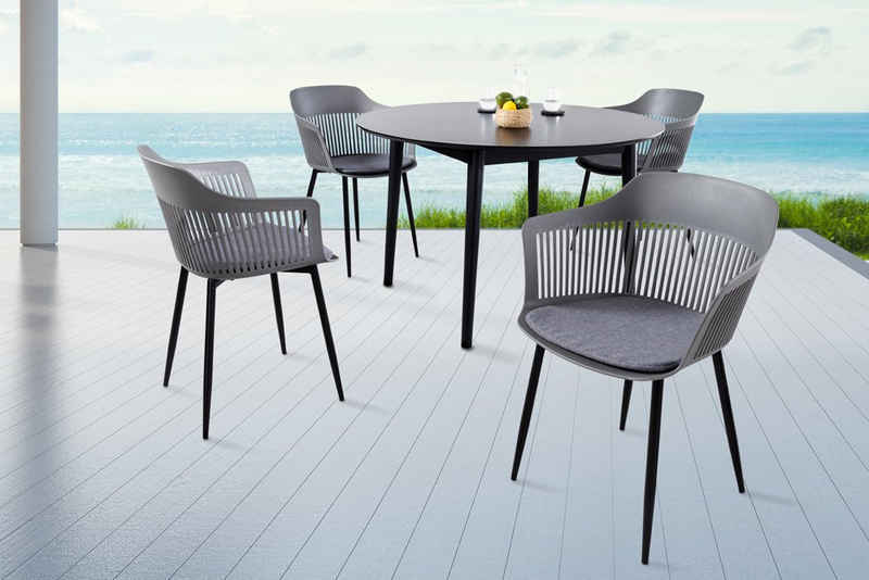 riess-ambiente Stuhl AIRE grau (Einzelartikel, 1 St), Esszimmer · Kunststoff · Metall · Outdoor · Balkon
