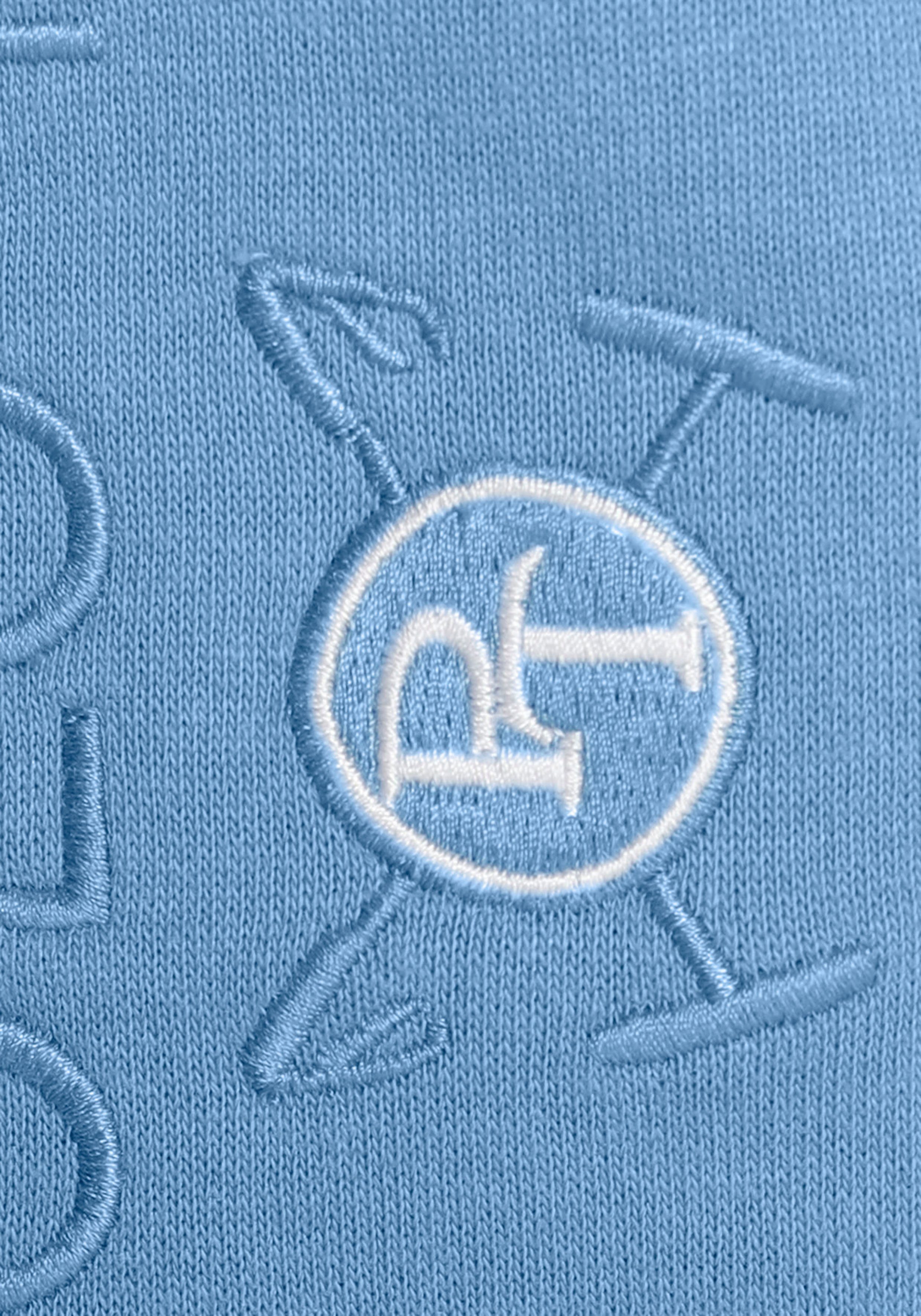 Logoschrift-Stickerei TOM Team TAILOR vorn mit Polo Sweatrock