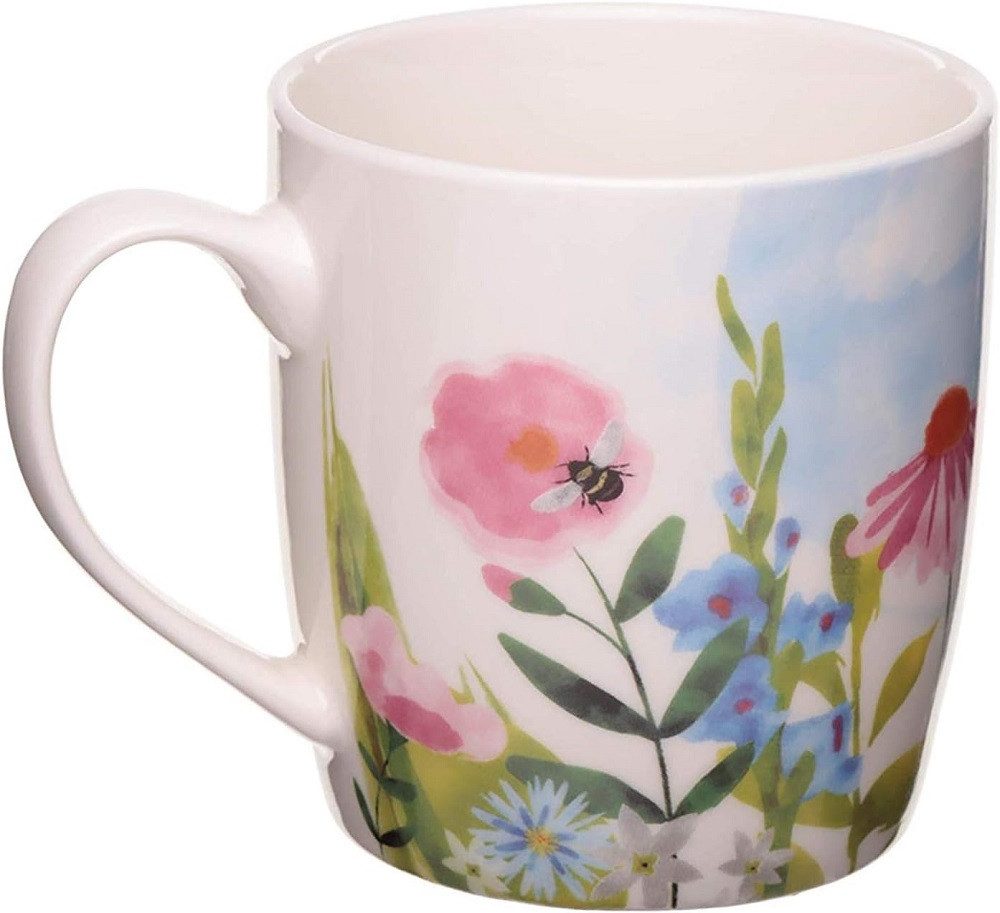 Puckator Becher Porzellan Sommer, Natur / Blumen - Tiere Mug / Tee/Kaffee Tasse, Porzellan Tasse ca. 300 ml / Botanischer Garten Design, Tee, Kaffee Tasse, Ideal als Geschenk / Geschenke, Kollektion