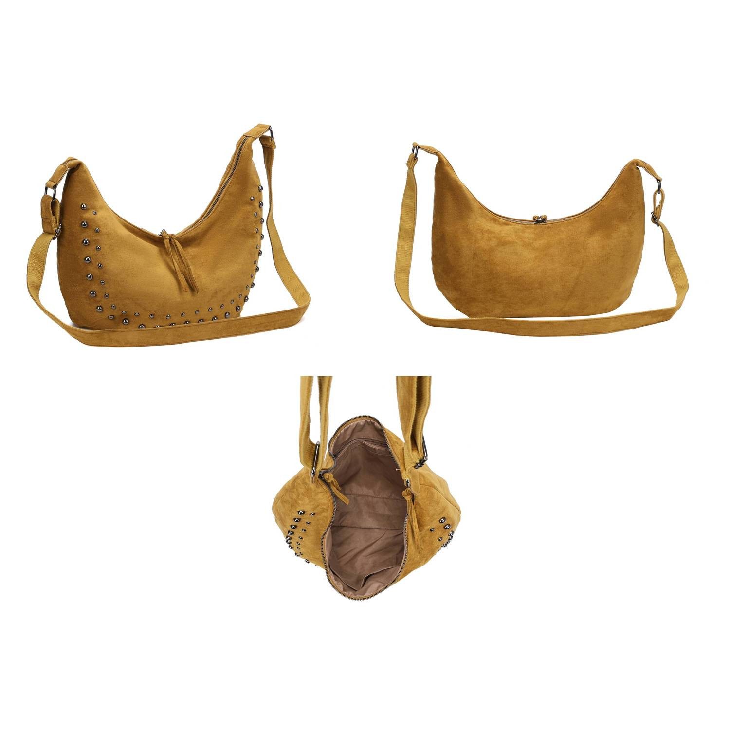 ITALYSHOP24 Schultertasche Damen Tasche MOON Halbmond Cross Over Body Bag U günstig online kaufen