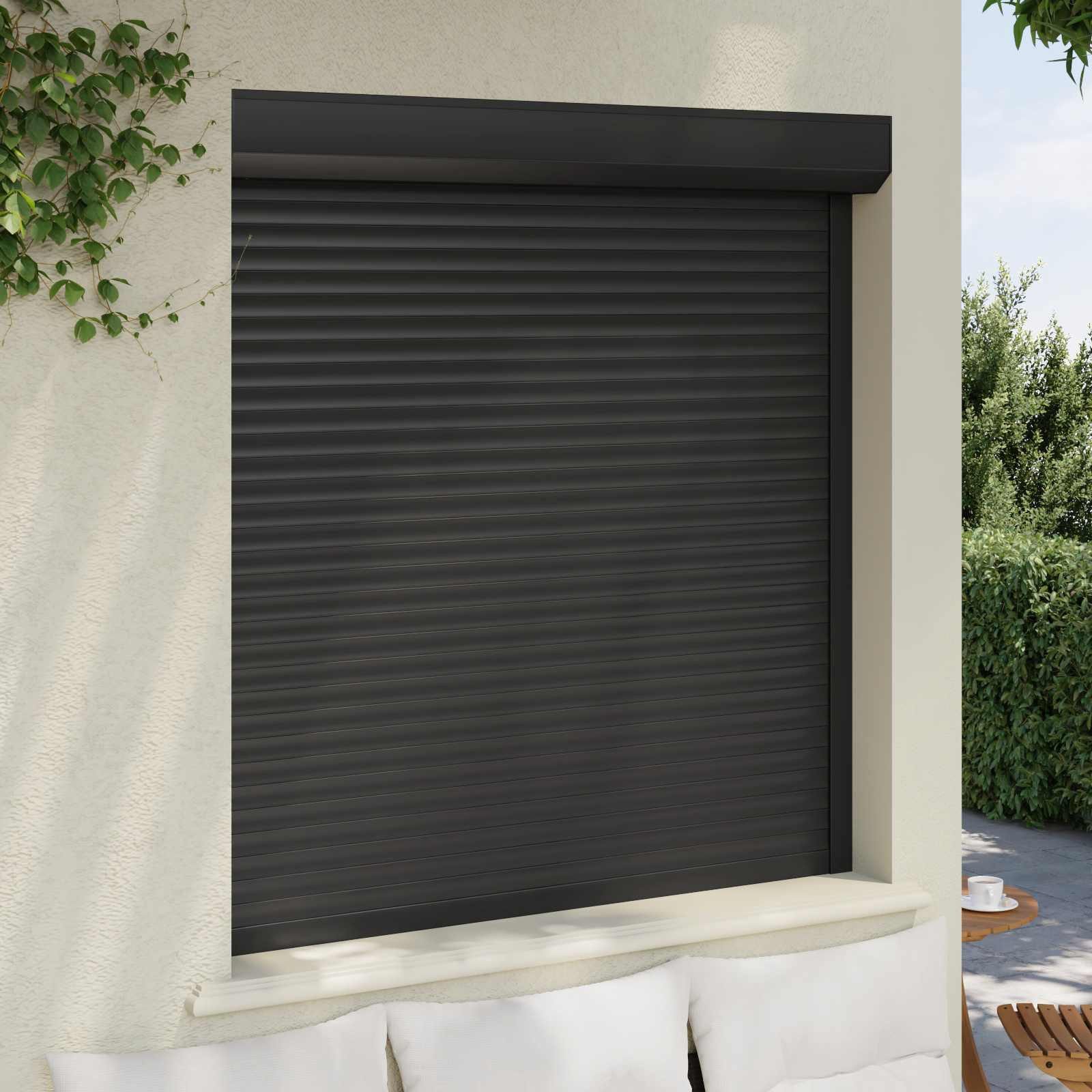 vidaXL Fensterladen Rollladen Anthrazit 130 x 140 cm Aluminium und Polyurethan, BxH: 14x140 cm, (1-St)