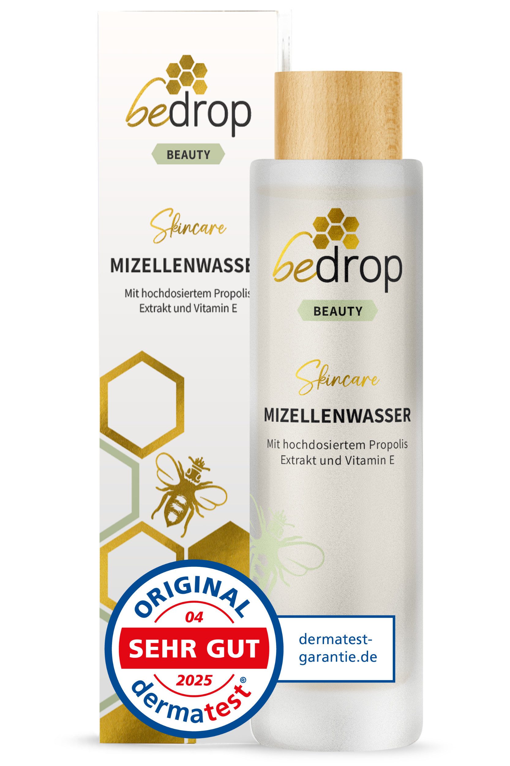 bedrop Тонер для обличчя MIZELLENWASSER / TONIKUM mit hochdosiertem Propolis Extrakt, Verfeinern des Hautbildes