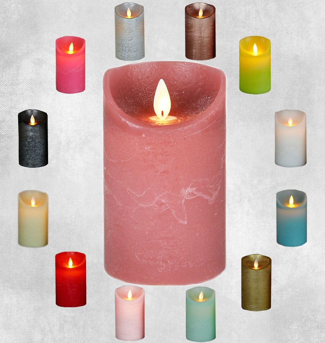Coen Bakker Deco BV LED-Kerze LED Echtwachskerze Kerze 10 / 12,5 / 15 cm Timer Ø 7,5cm Wachskerze (1-tlg), große Farb- und Größenauswahl, Echtwachskerzen mit Timerfunktion