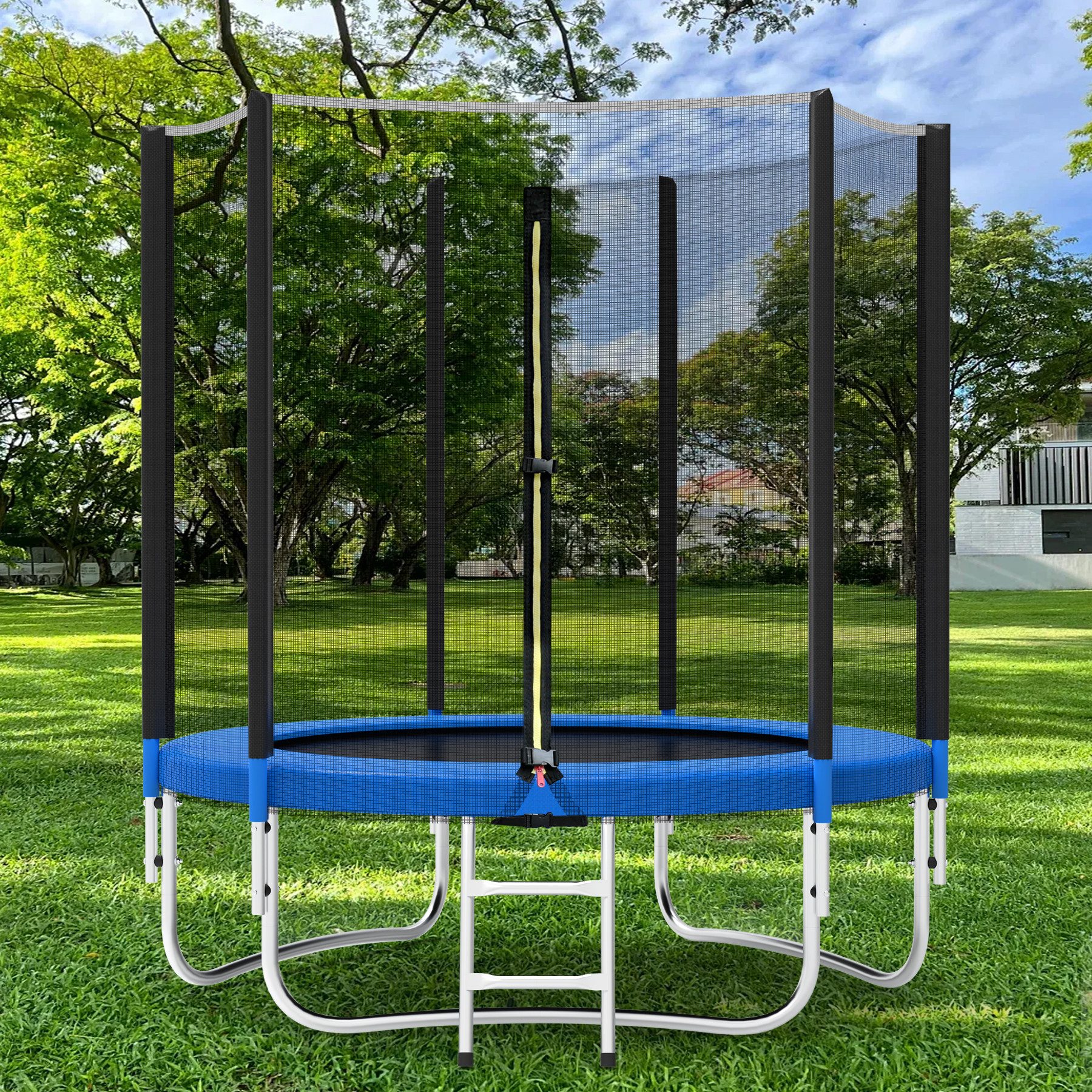 HomeMiYN Gartentrampolin Garten Trampolin mit Sicherheitsnetz – Outdoor Kinder Trampolin, Schutzrand schwarz,mit sicherheisnetz
