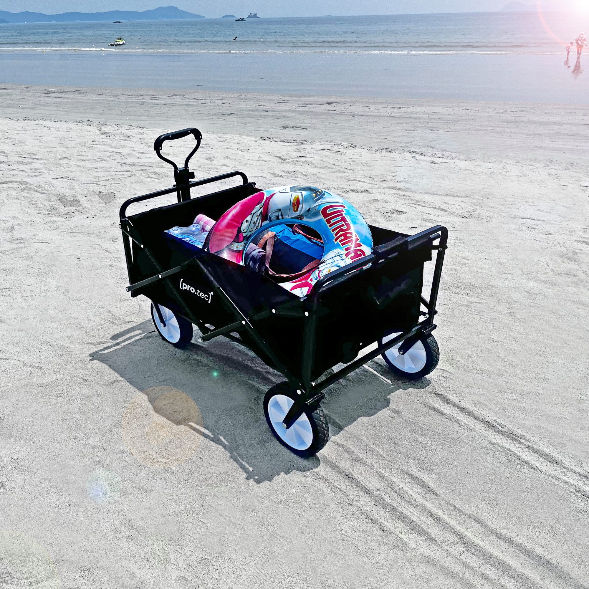 pro.tec Bollerwagen, »Stenlille« 84 x 55 cm max. 80 kg Schwarz