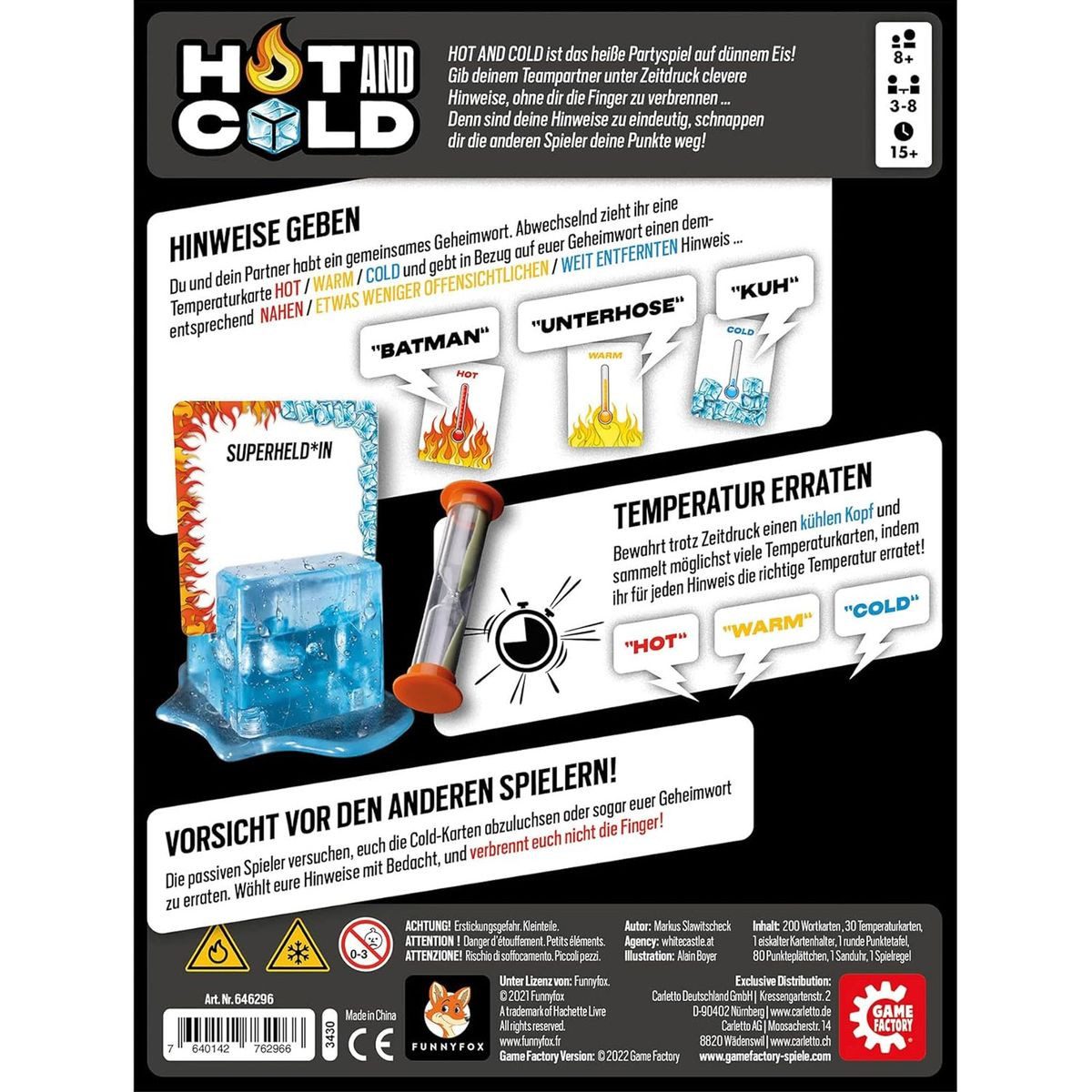 Carletto Spiel Carletto 646296-Game Factory-Hot and Cold, das heiße Partyspiel auf d