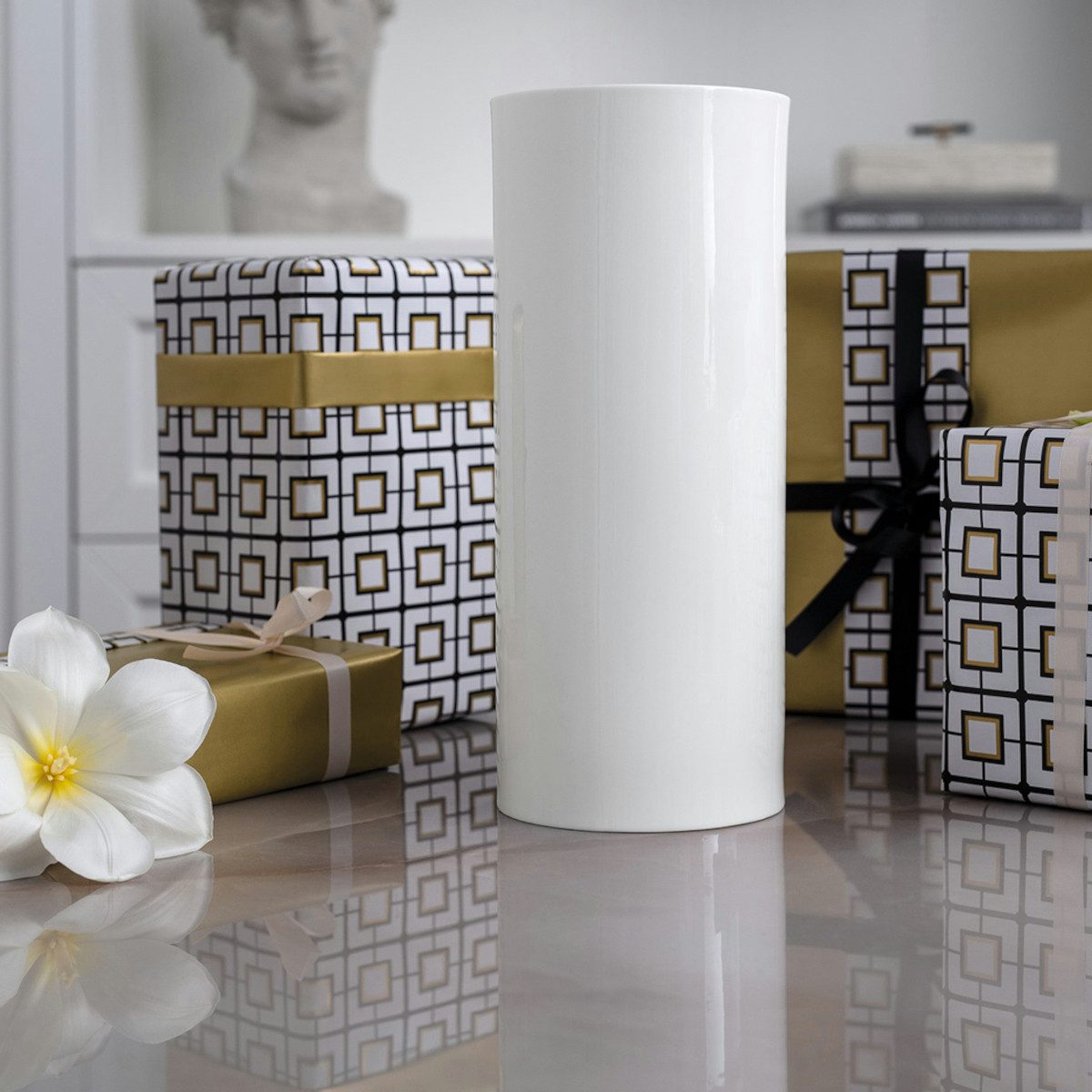 Villeroy & Boch Dekovase Signature Metrochic Blanc Vase hoch 13 x 30,5 cm (Vasen), MetroChic blanc Gifts Vase hoch