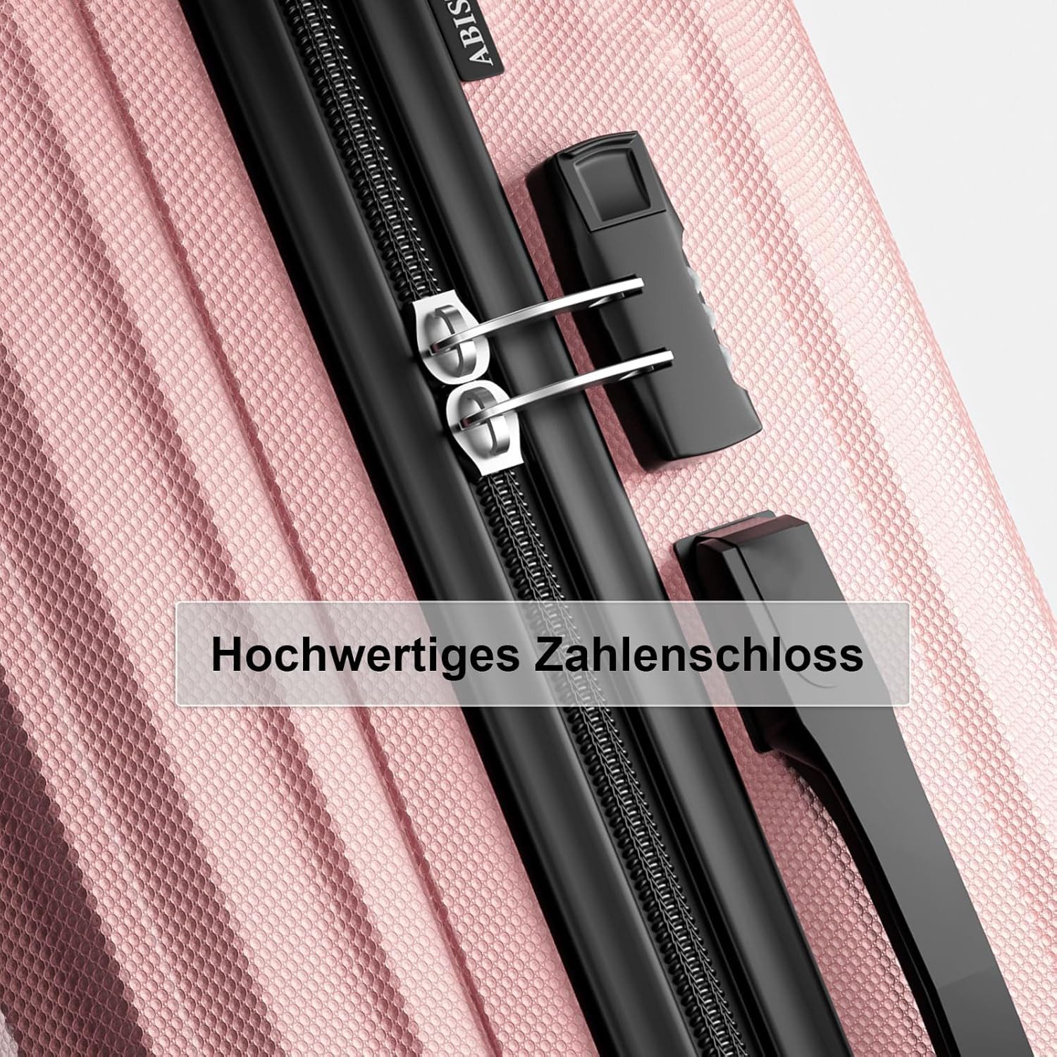 Abistab Hartschalen-Trolley Hartschalen Koffer, robuster Reisekoffer, 4 Rollen, mit Zahlenschloss, Koffer & Trolleys 57/66/76cm, 40/60/100L – Bild 4 von 5