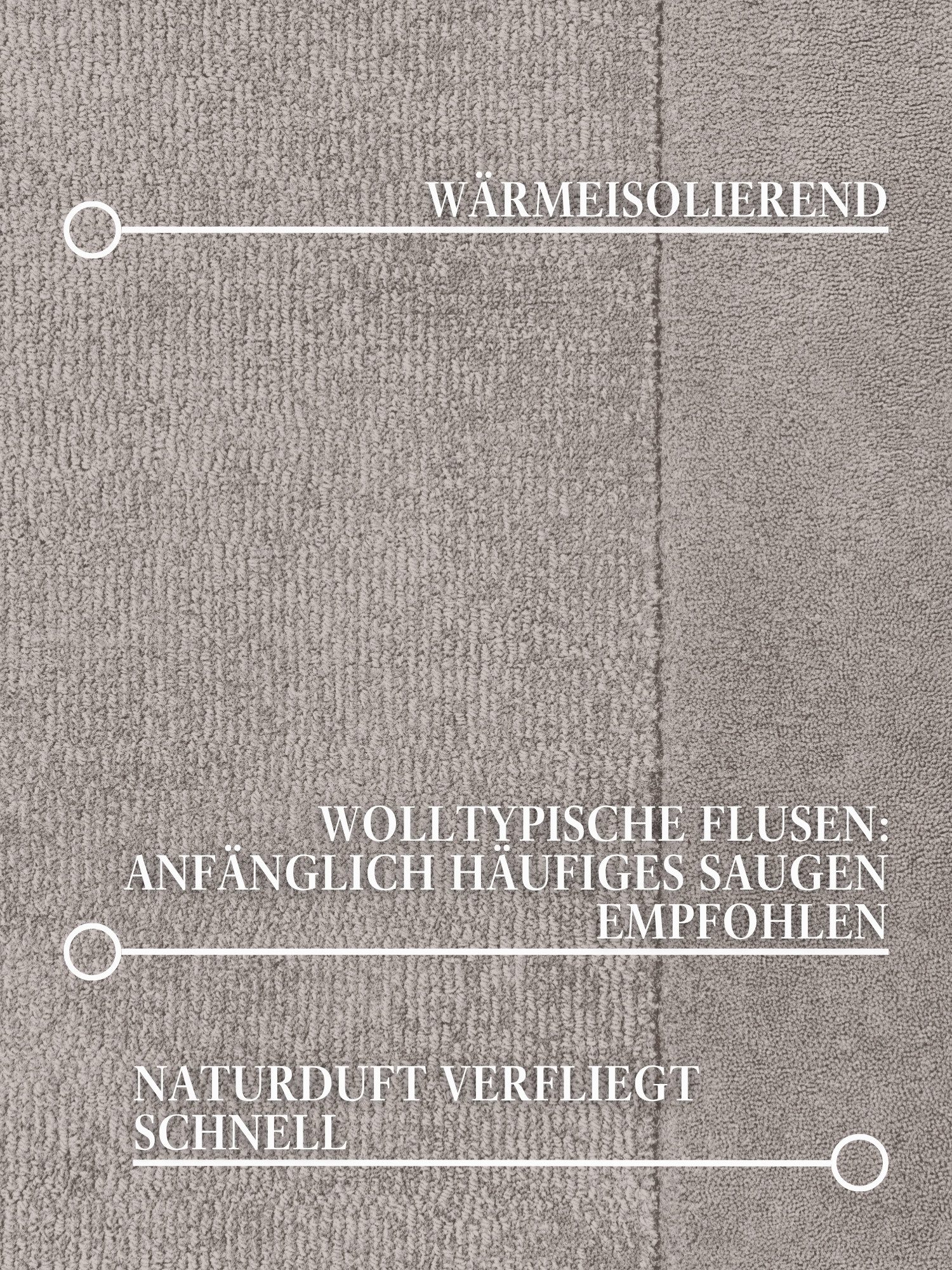 Villeroy & Boch Teppich Wollteppich Kivi, rechteckig, Höhe: 17 mm, Handgewebt, Wolle, Bordüre, Einfarbig, Läufer, Wohnzimmer, Modern – Bild 3 von 5