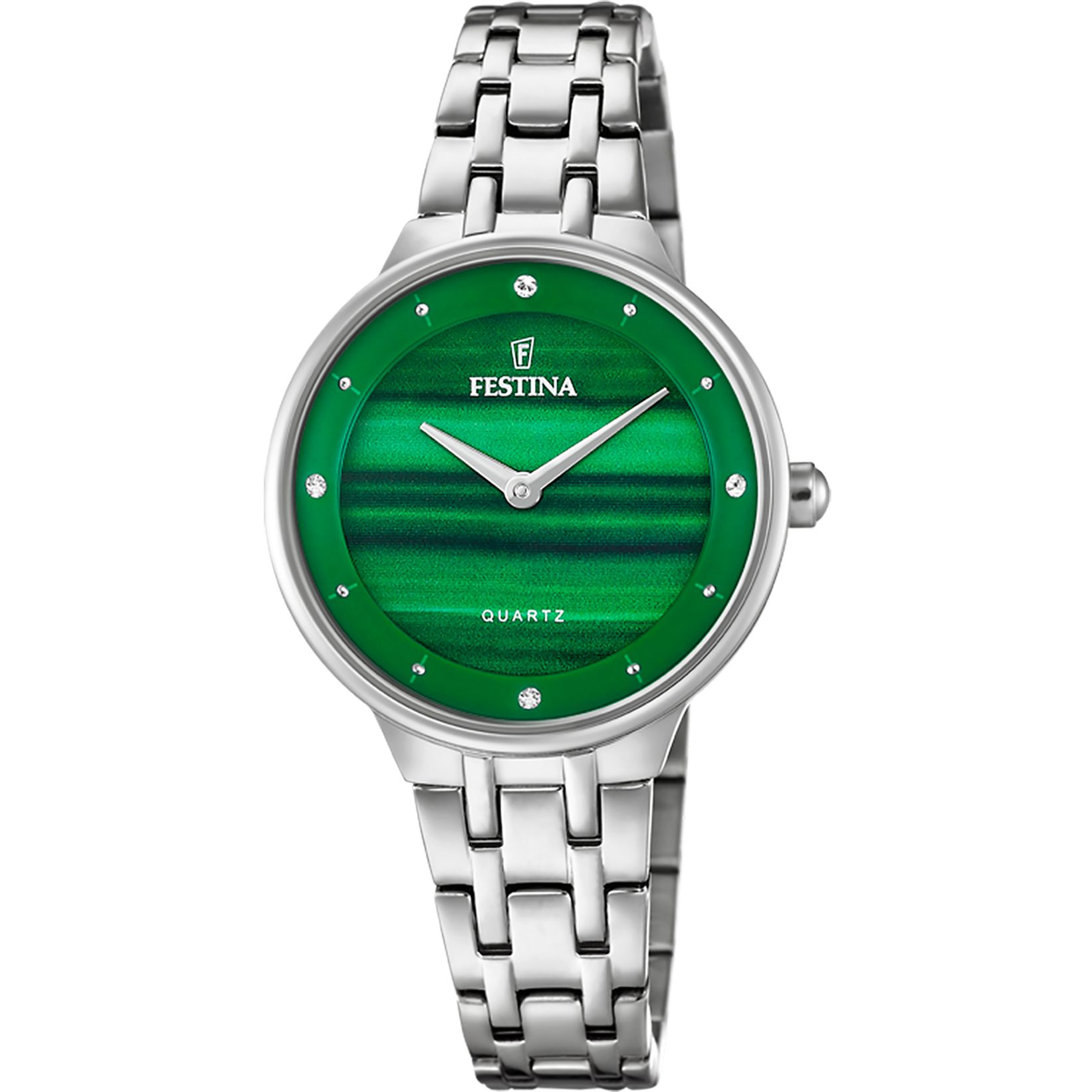Festina Quarzuhr Mademoiselle F20600/B, Armbanduhr, Damenuhr, Edelstahlarmband, analog, Zirkonia (synth)
