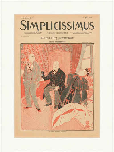 Kunstdruck Titelseite der Nummer 52 von 1897 Thomas T. Heine Familie Simplicissim, (1 St)