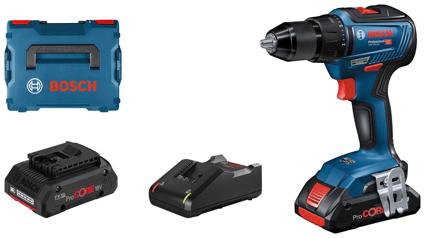Bosch Professional Akku-Schrauber GSR 18V-55 Professional, (Set), bürstenlo günstig online kaufen