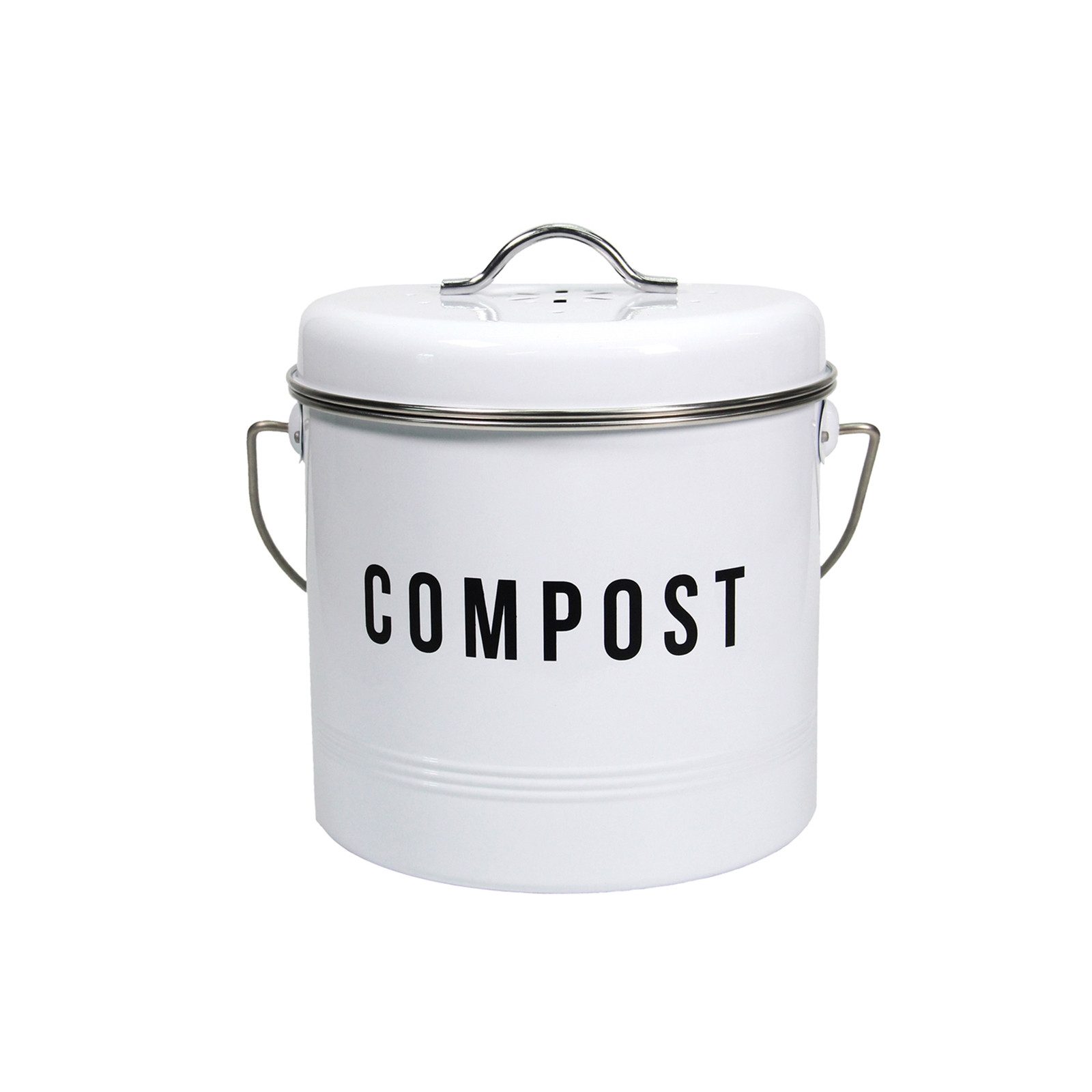 Neuetischkultur Biomülleimer Komposteimer mit Aktivkohlefilter Landhaus, Küchenabfallbehälter Metall