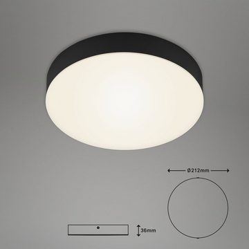 Briloner Leuchten LED Deckenleuchte 7065-015, rahmenlos, LED fest verbaut, Warmweiß, Deckenlampe, 21,2x3,6cm, Schwarz, 16W, Wohnzimmer, Schlafzimmer, Flur