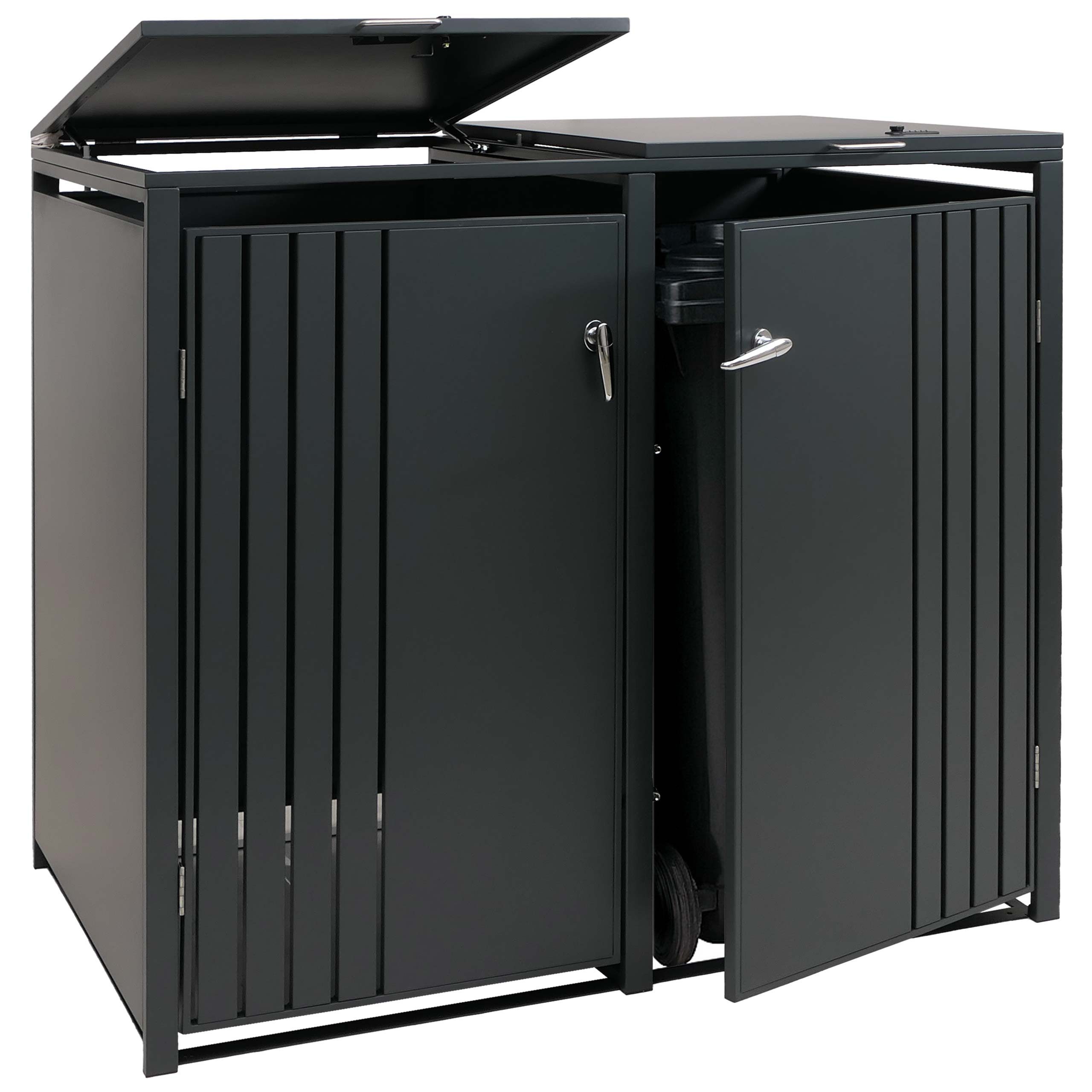 MCW Mülltonnenbox MCW-O67-2 (1 St), Für 2 Mülltonne mit 80 bis 240 Liter Fassungsvermögen