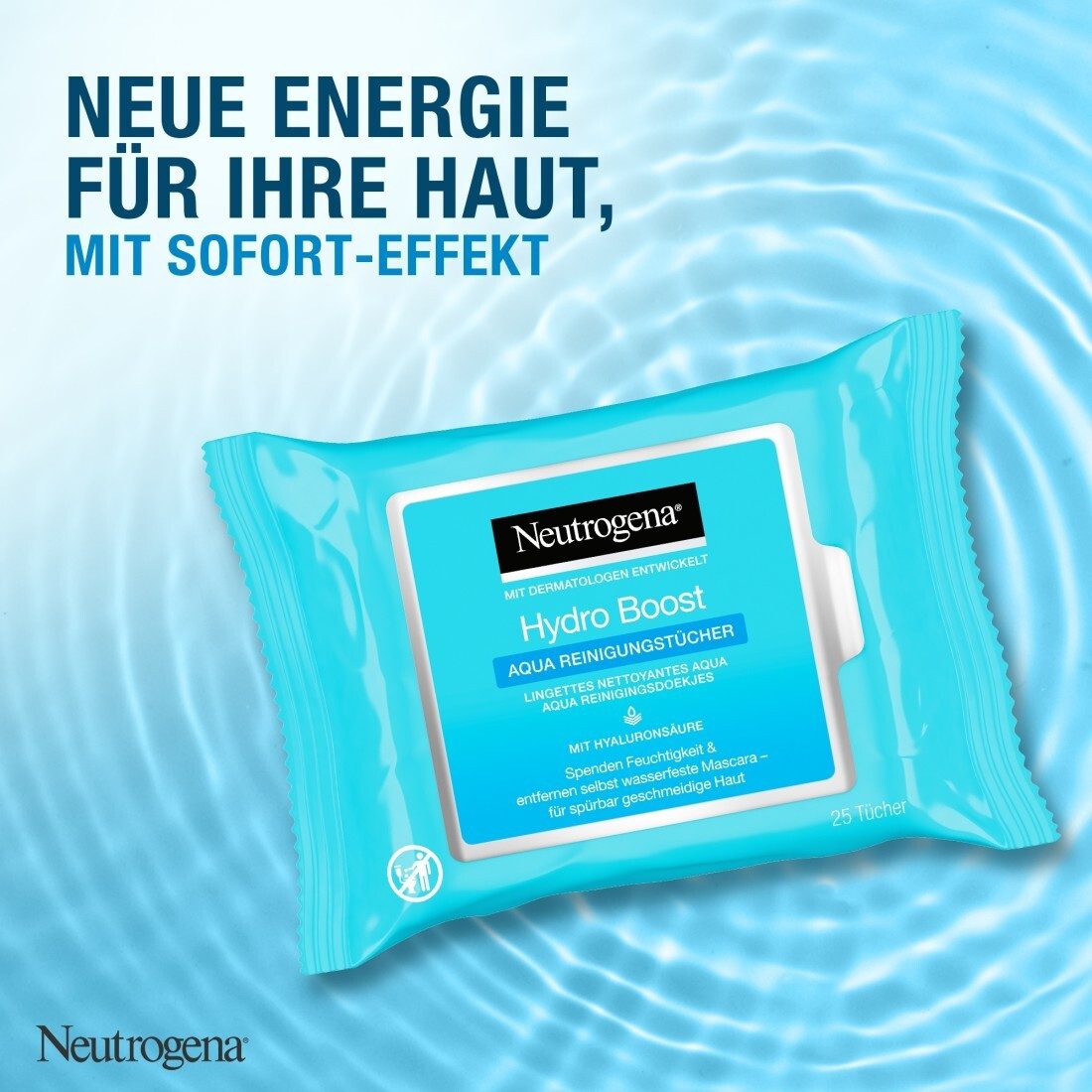 Neutrogena Gesichtsreinigungstücher Hydro Boost Aqua 6er-Pack (6x 25St)