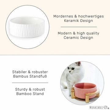 Monkimau Futternapf Hundenapf Katzennapf aus Keramik - Napf mit Stände, Keramik
