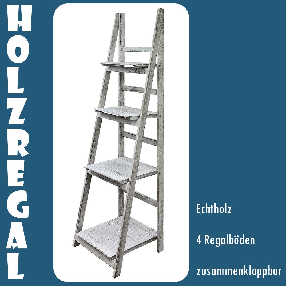 Kingpower Leiterregal Regal Bücherregal Wandregal Standregal Blumentreppe K günstig online kaufen