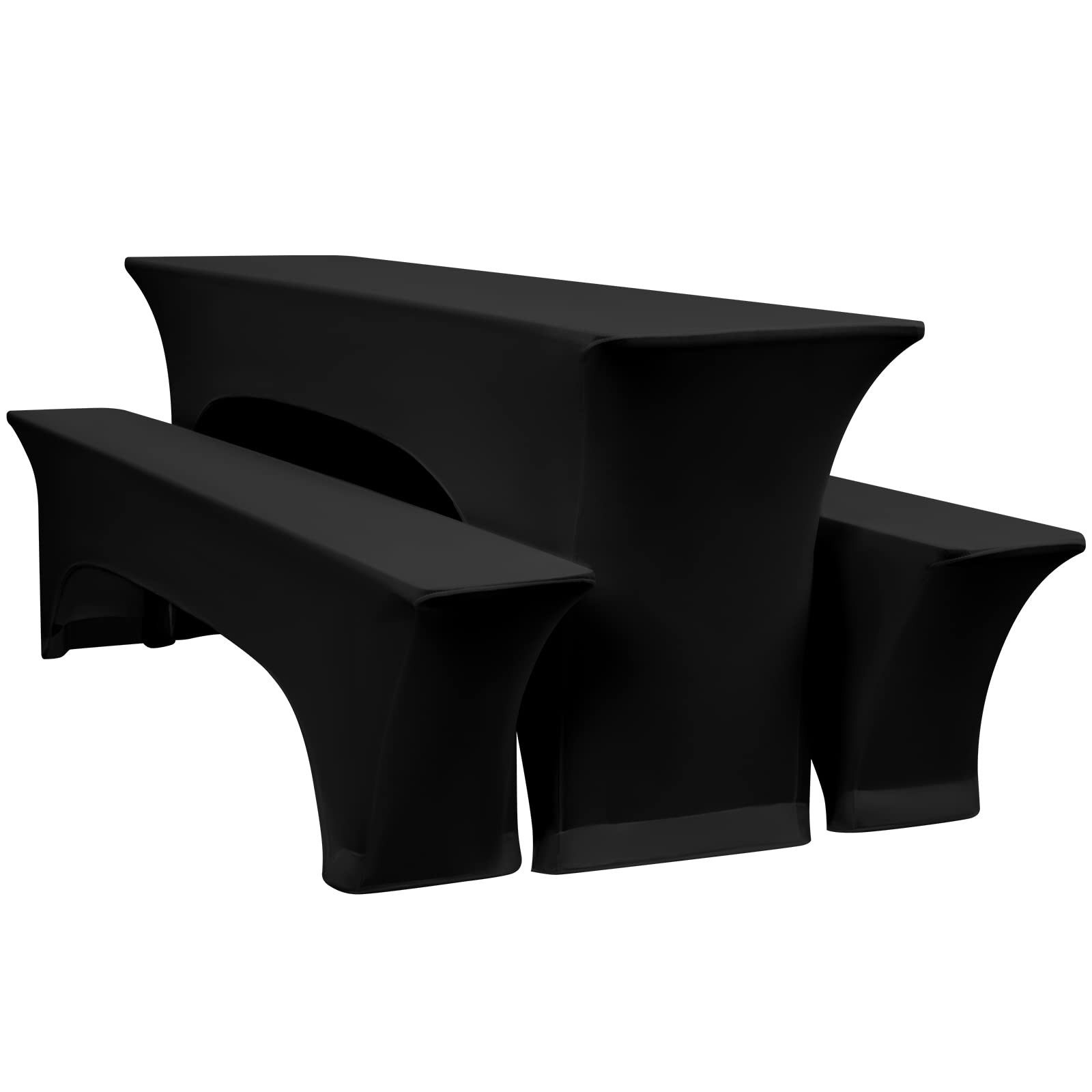 BlingBin Hussen-Set Biertischhussen Hussen Festzeltgarnitur Bierbankhussen, Spandex-Bierzeltgarnitur für Bankett, Gartenmöbel-Bezüge