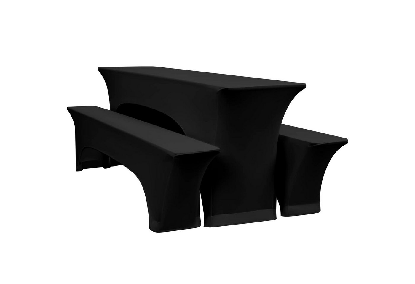 BlingBin Hussen-Set Biertischhussen Set 220x50cm Stretch Tischhusse mit 2 Bierbankhussen, Spandex-Bierzeltgarnitur für Bankett, Gartenmöbel-Bezüge
