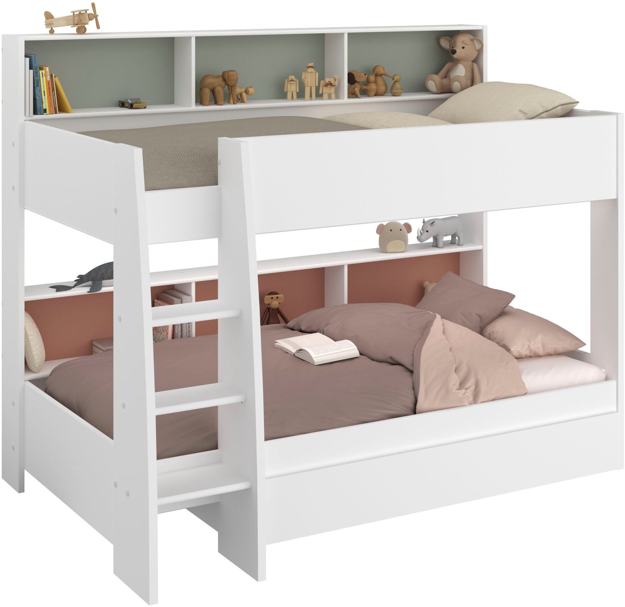 Parisot Etagenbett Leo 11 (Set), Farbige Rückwand an der Liegefläche drehbar