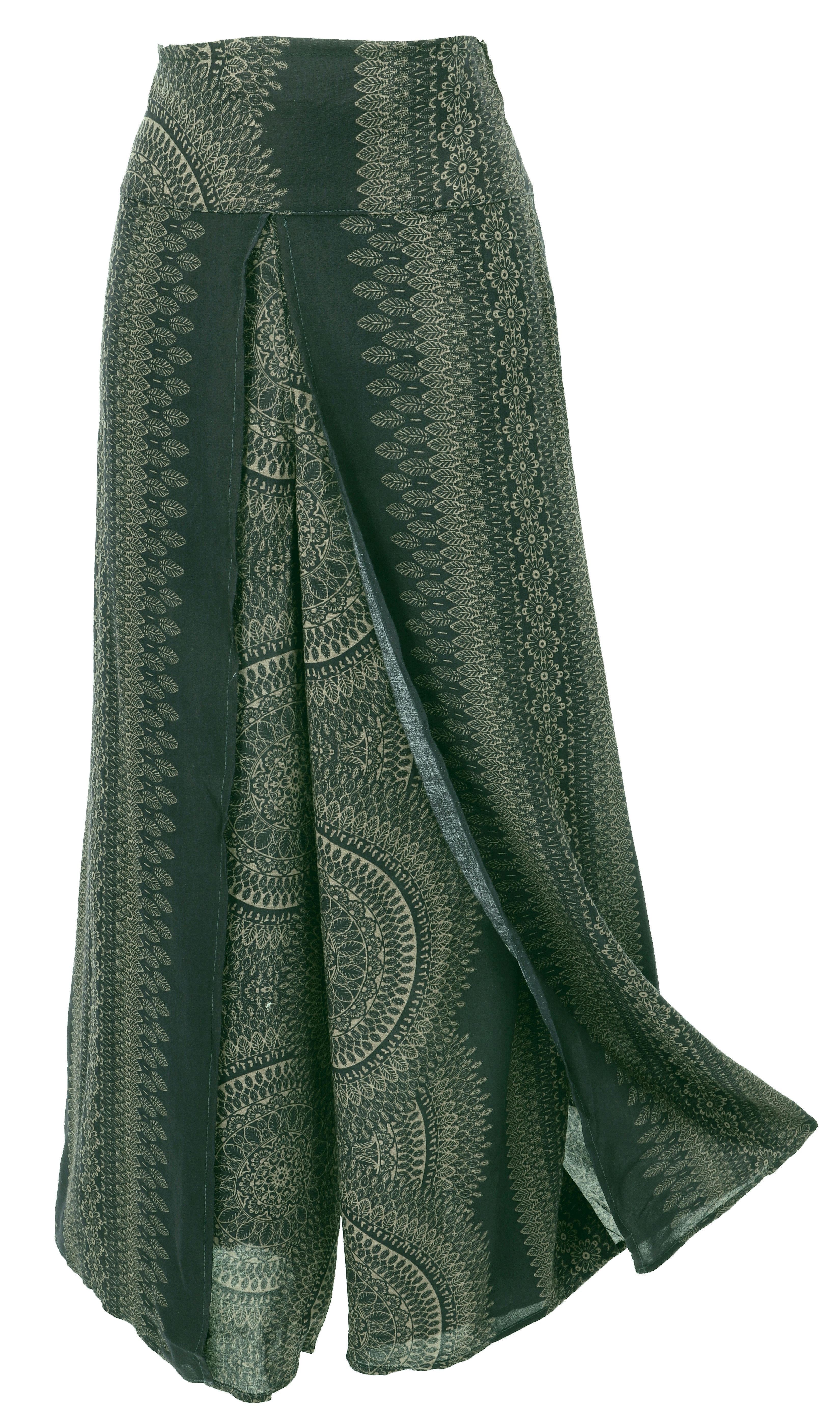 Guru-Shop Relaxhose Palazzohose, offene Boho Sommerhose, Hosenrock-.. alternative Bekleidung
