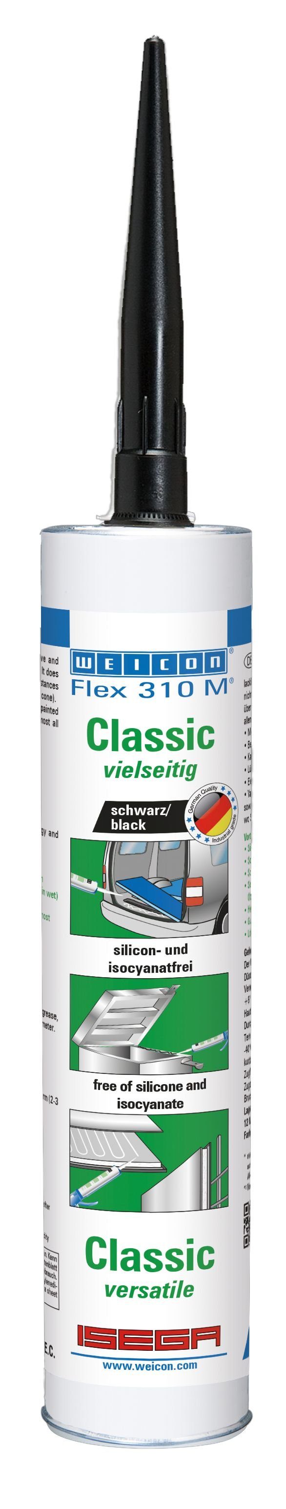 WEICON Klebstoff Flex 310 M® Classic, elastischer Klebstoff auf MS-Polymer-Basis, feuchtigkeitshärtend, Vielseitig einsetzbar, ISEGA-zertifiziert