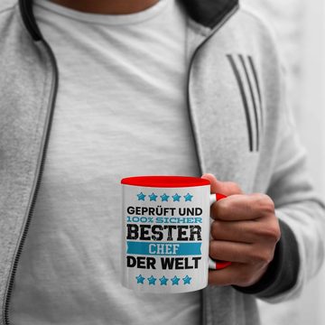 Trendation Tasse Trendation - Bester Chef Der Welt Geschenk Tasse für Chef Geburtstag